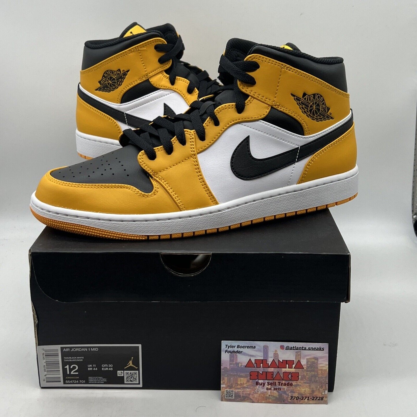 Size 12 - Jordan 1 Mid Reverse Yellow Toe 2022 Brand New  Og All