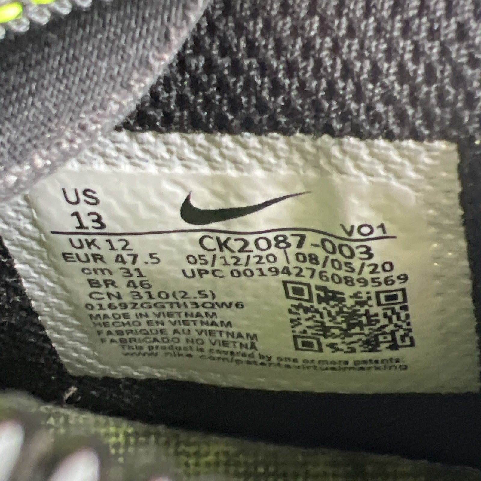 Size 13 - Nike Mamba Fury Lakers Away (CK2087-003)