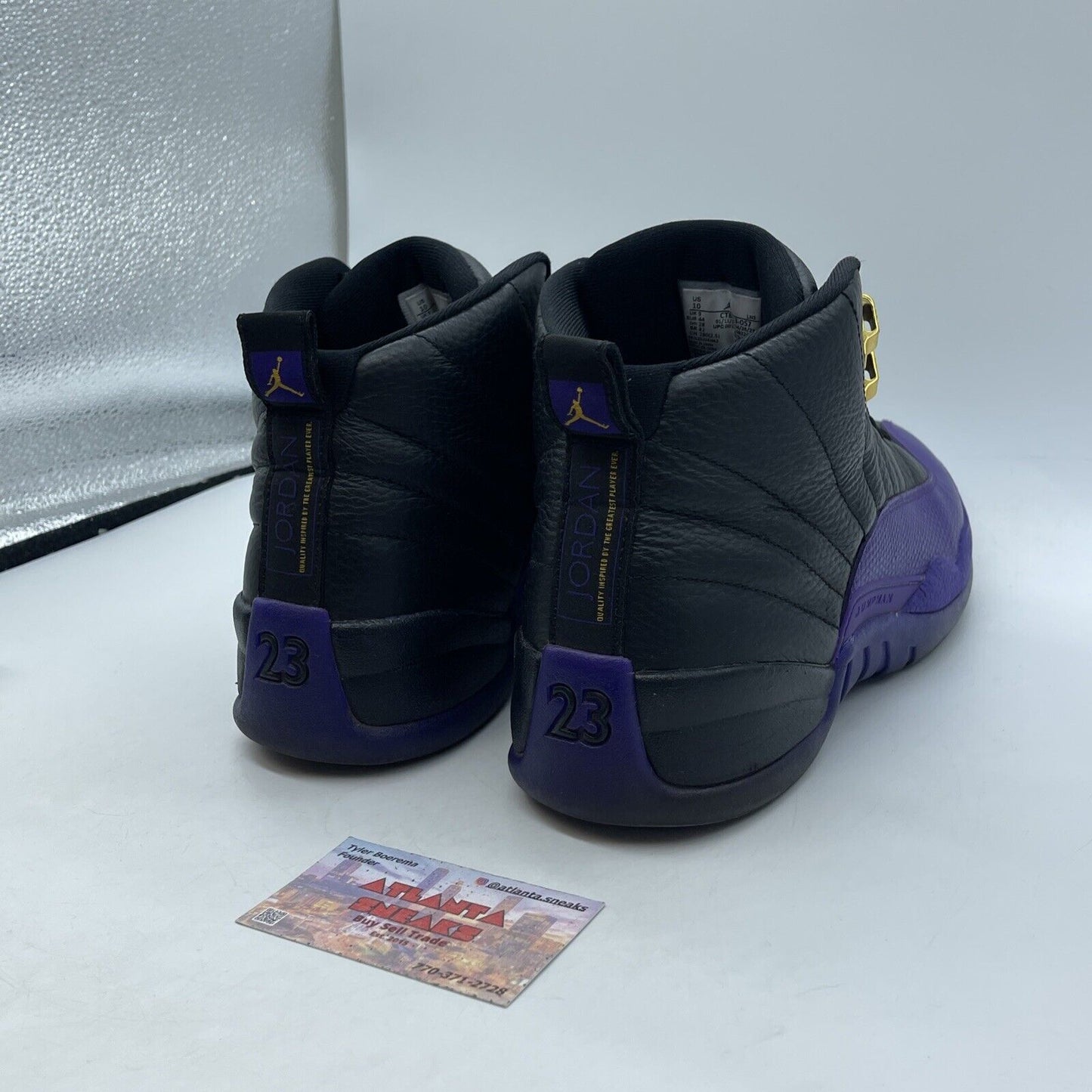 Size 10 - Jordan 12 Retro Mid Field Purple Gold Black Leather (CT8013-057)