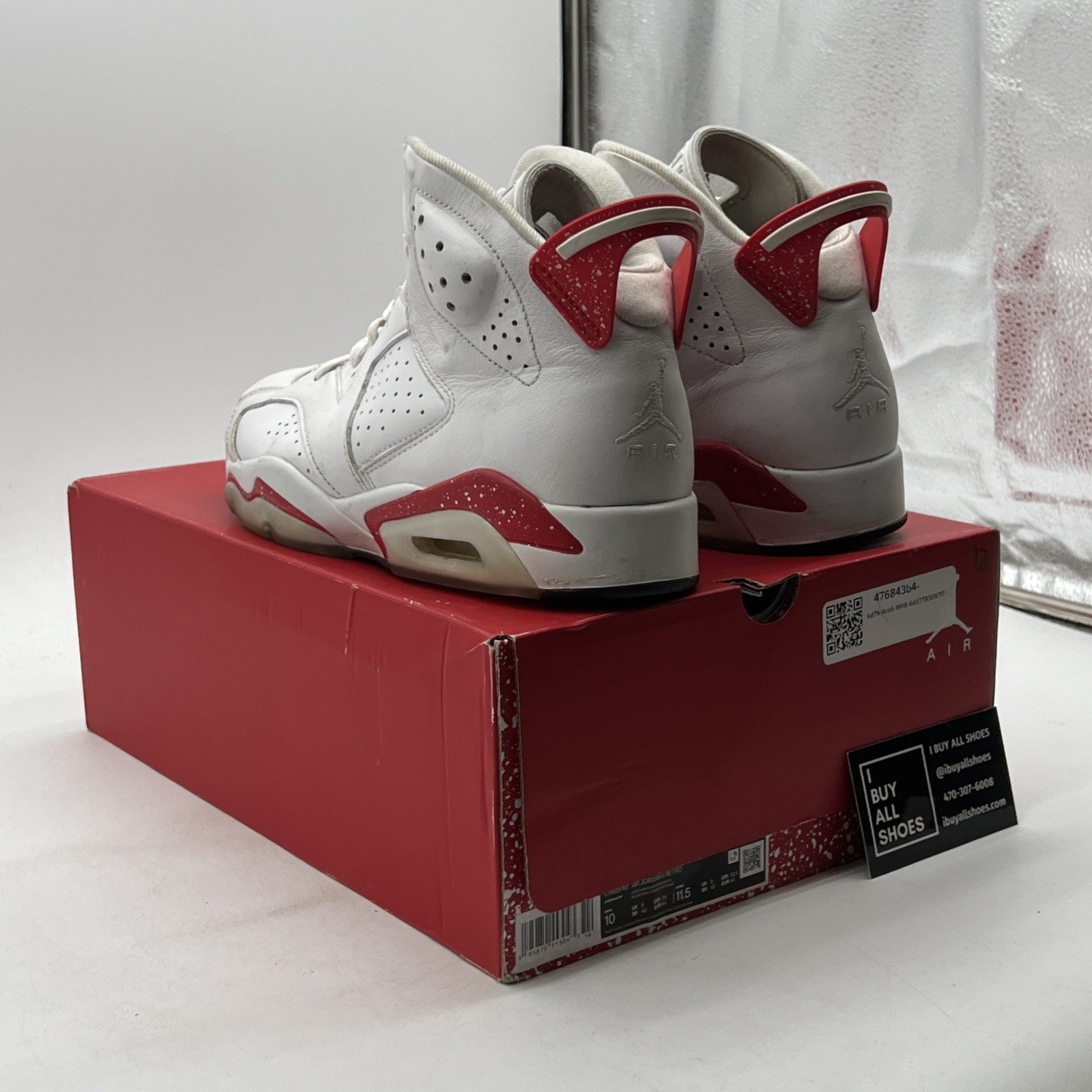 Size 10 - Jordan 6 White and University Red (CT8529-162)