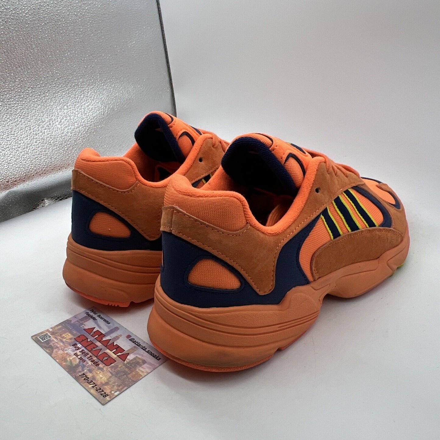 Size 11 - adidas Yung-1 Hi-Res Orange Navy Yellow Suede (B37613)