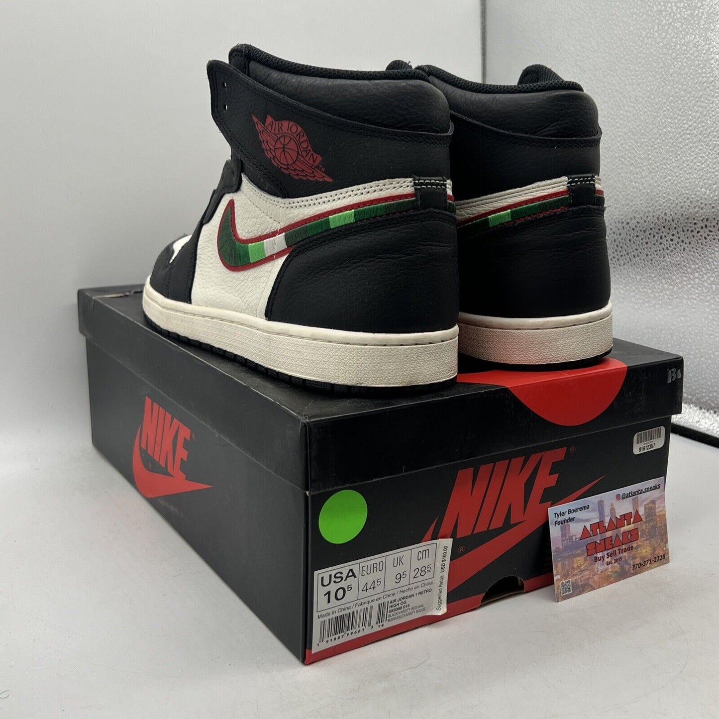 Size 10.5 - Air Jordan 1 Retro OG High A Star Is Born Black Red Green 555088-015