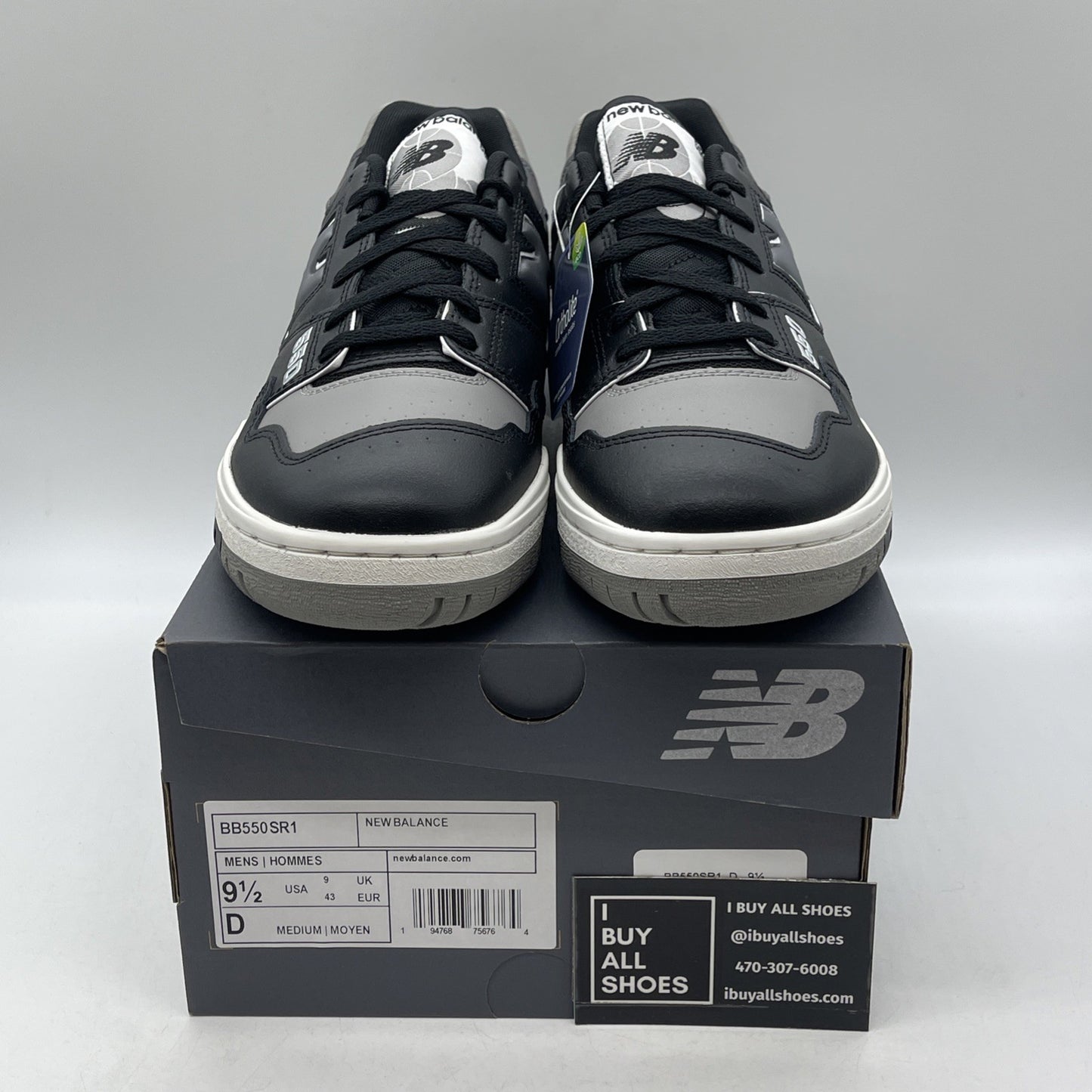 Size 9.5 - New Balance 550 Grey Black Leather (BB550SR1)
