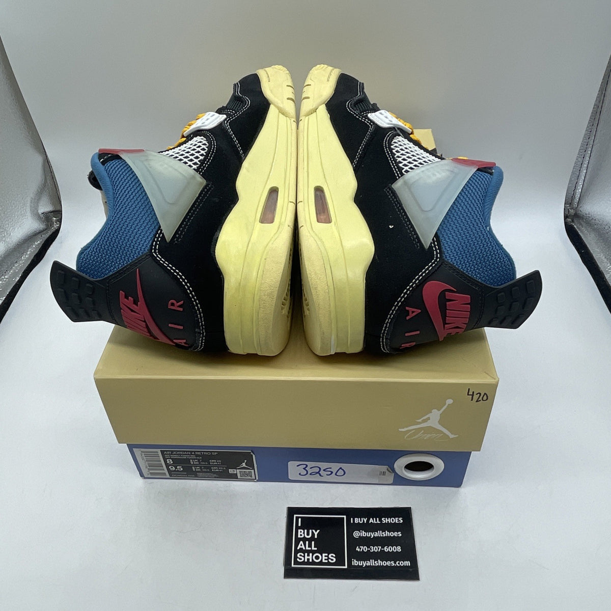 Size 8 - Air Jordan 4 Retro x Union LA Mid Off Noir (DC9533-001)