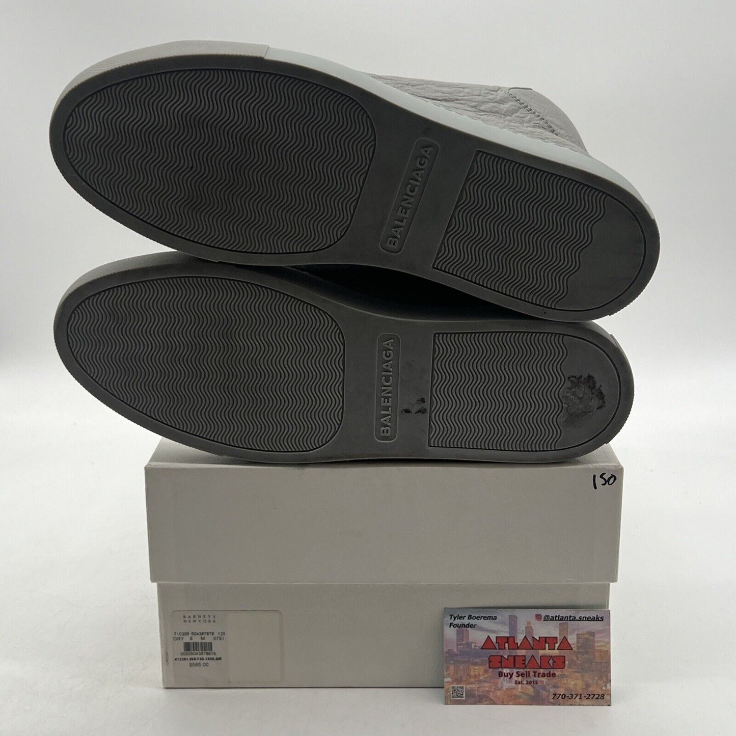 Size 8 - Balenciaga Arena Iron Grey High Top (341760-WAD40-1414)