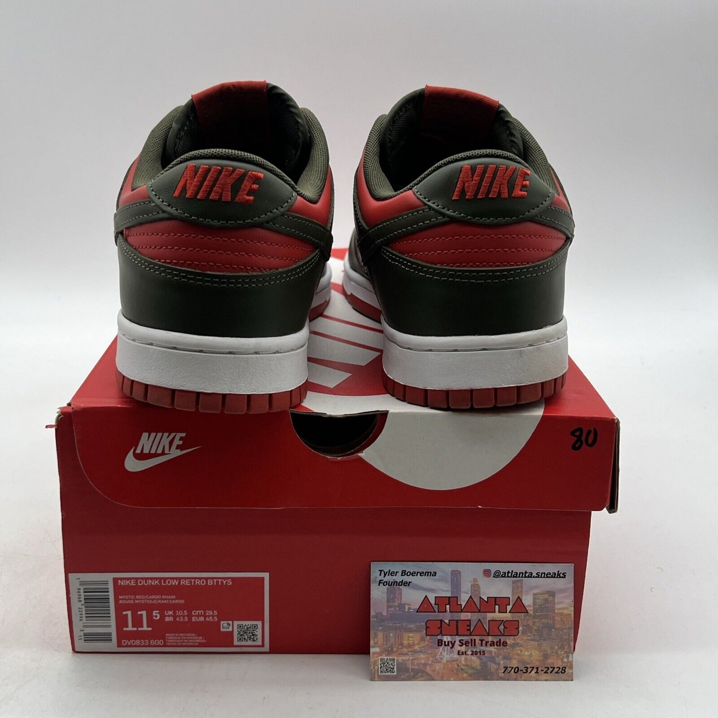 Size 11.5 - Nike Dunk Low Cargo Khaki Mystic Red (DV0833-600)