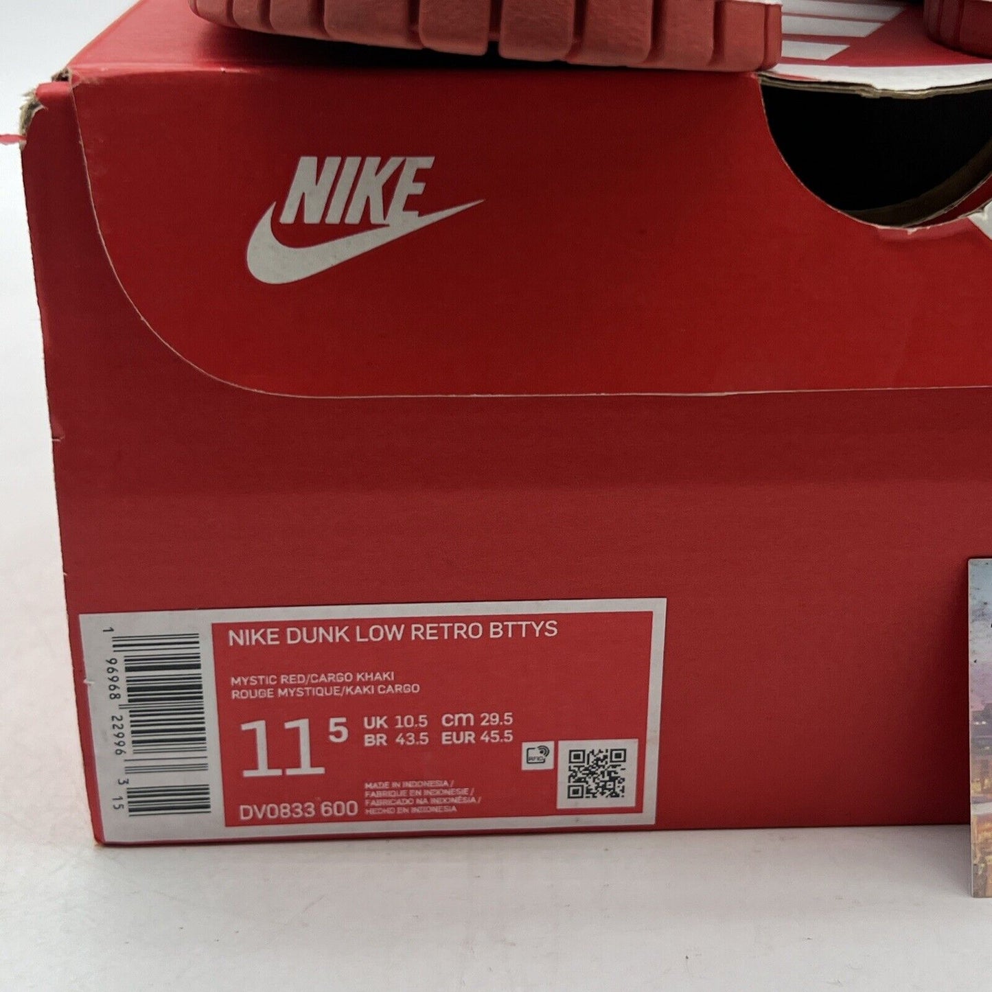 Size 11.5 - Nike Dunk Low Cargo Khaki Mystic Red (DV0833-600)