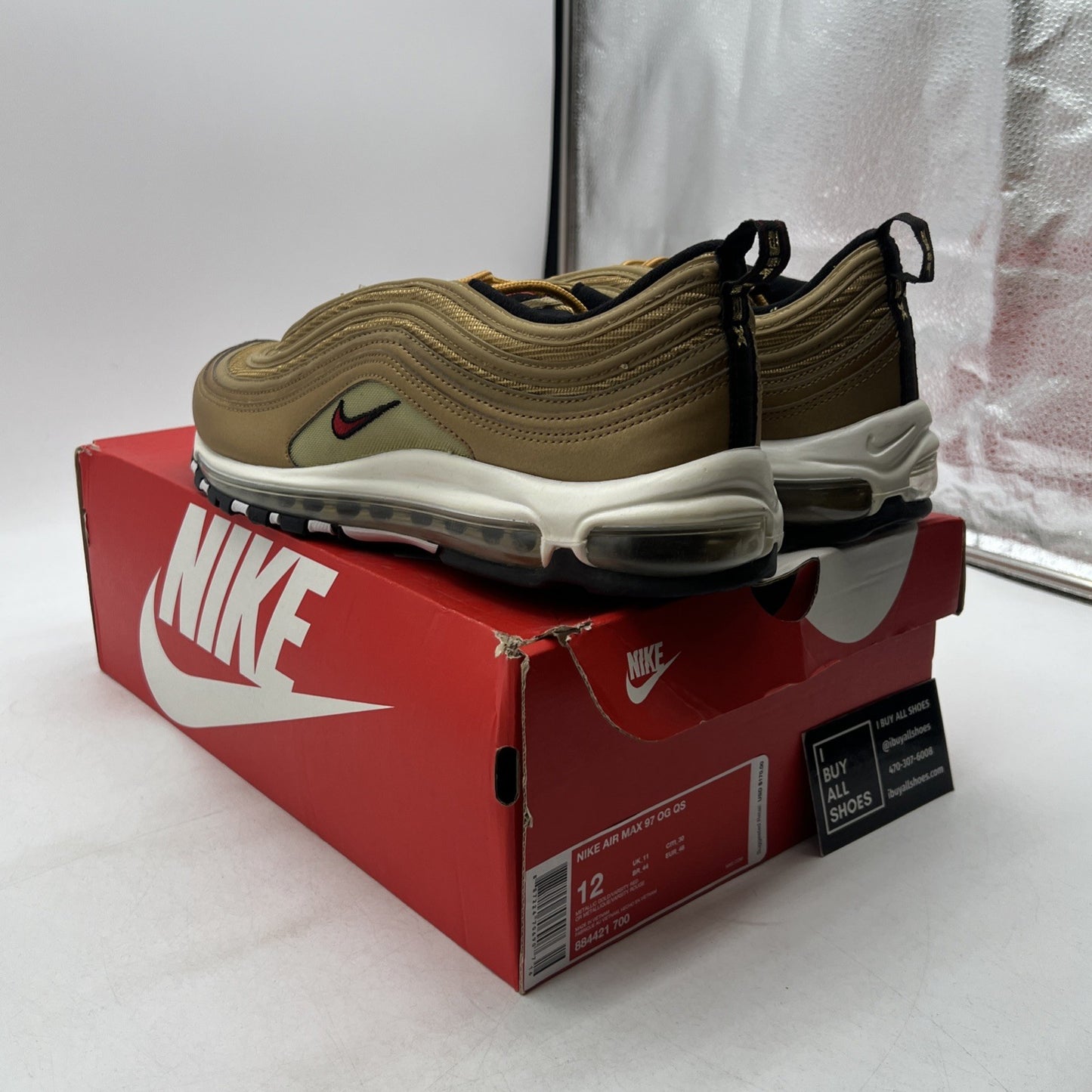 Size 12 - Nike Air Max 97 OG QS Metallic Gold (884421-700)