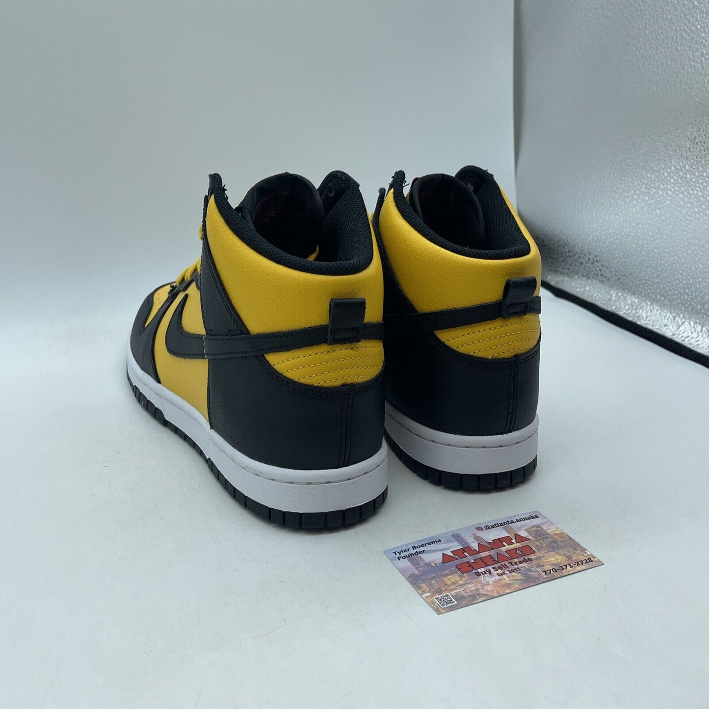 Size 8.5 - Nike Dunk Retro High Bruce Lee Yellow Black White Leather (DD1399-700