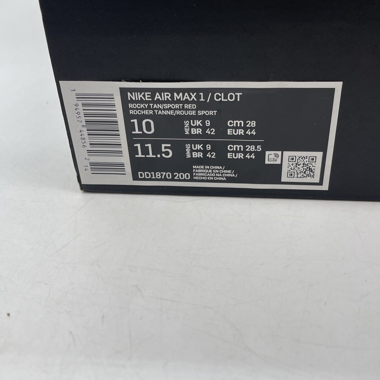 Size 10 - Nike CLOT x Air Max 1 Kiss Of Death CHA Brown Suede (DD1870-200)