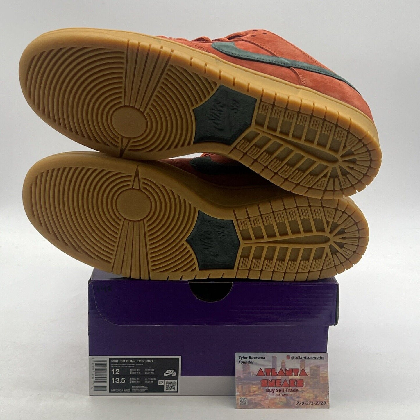 Size 12 - Nike Dunk SB Low Burnt Sunrise Gum Suede Black (HF3704-800)