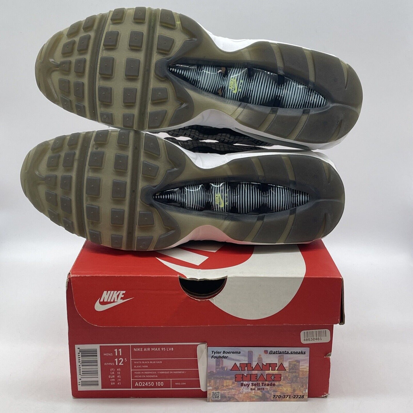 Size 11 - Nike Air Max 95 LV8 Grid White Black Purple Leather (AO2450-100)