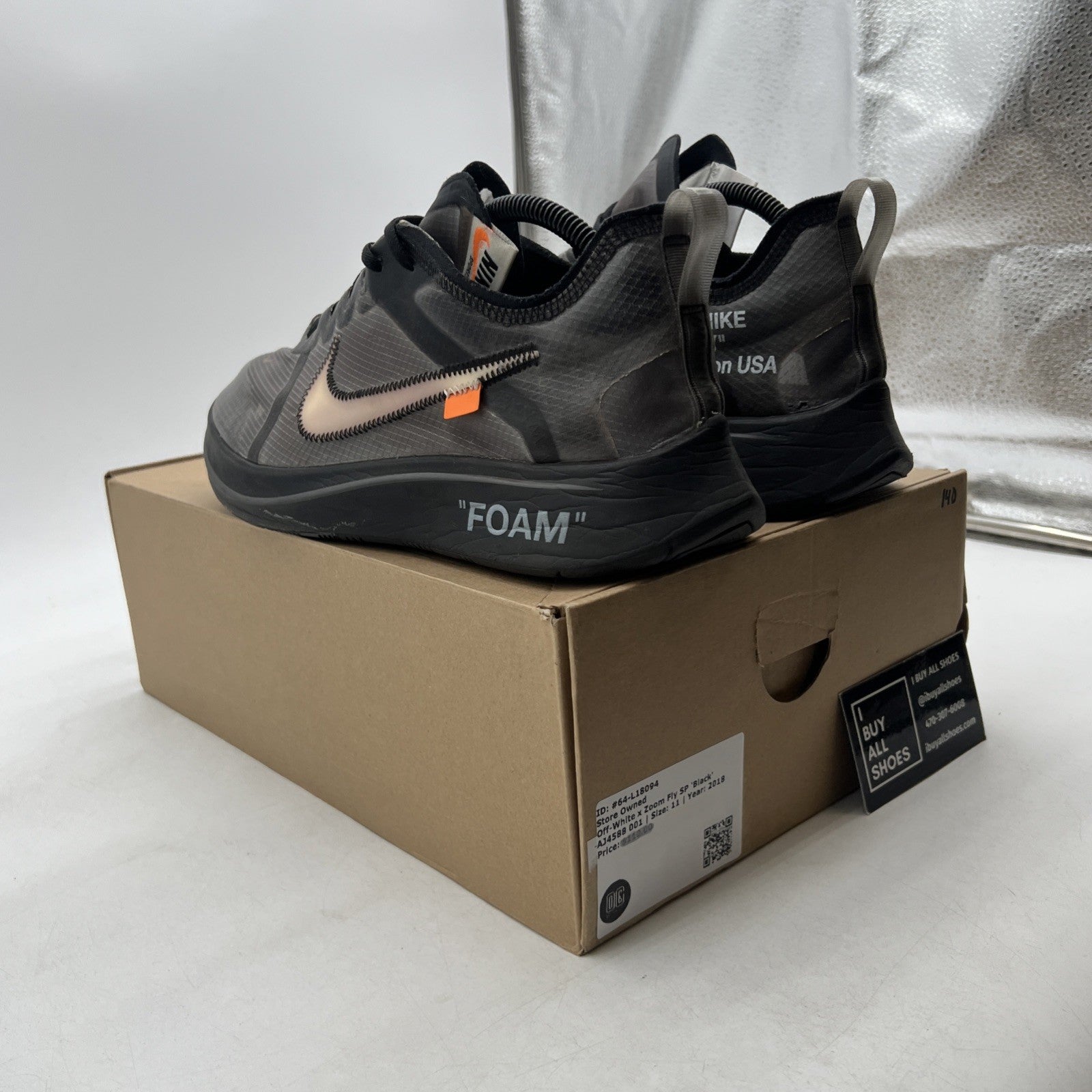 Size 11 - Nike Off-White x Zoom Fly SP Black (AJ4588-001)