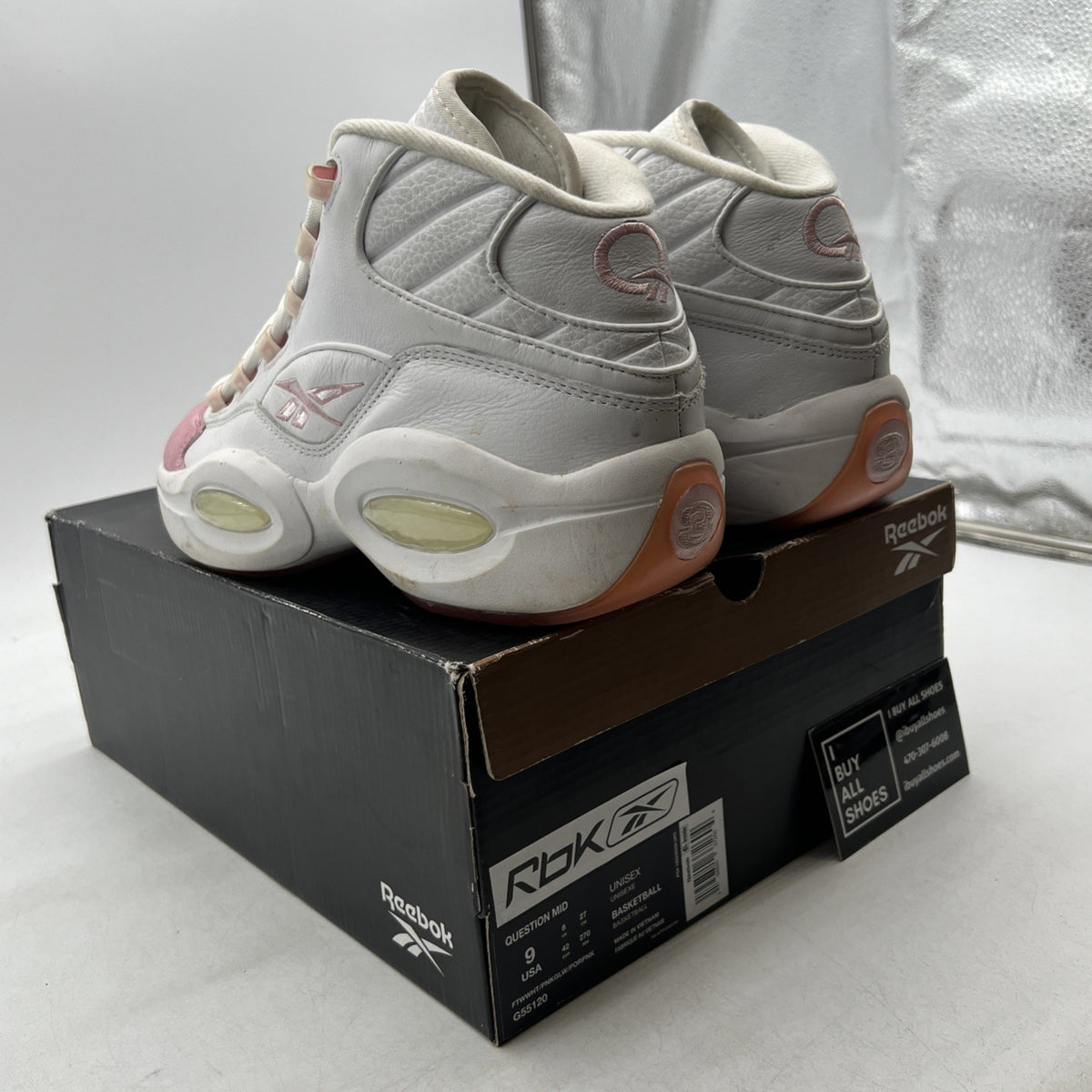 Size 9 - Reebok Question Mid Pink Toe (G55120)