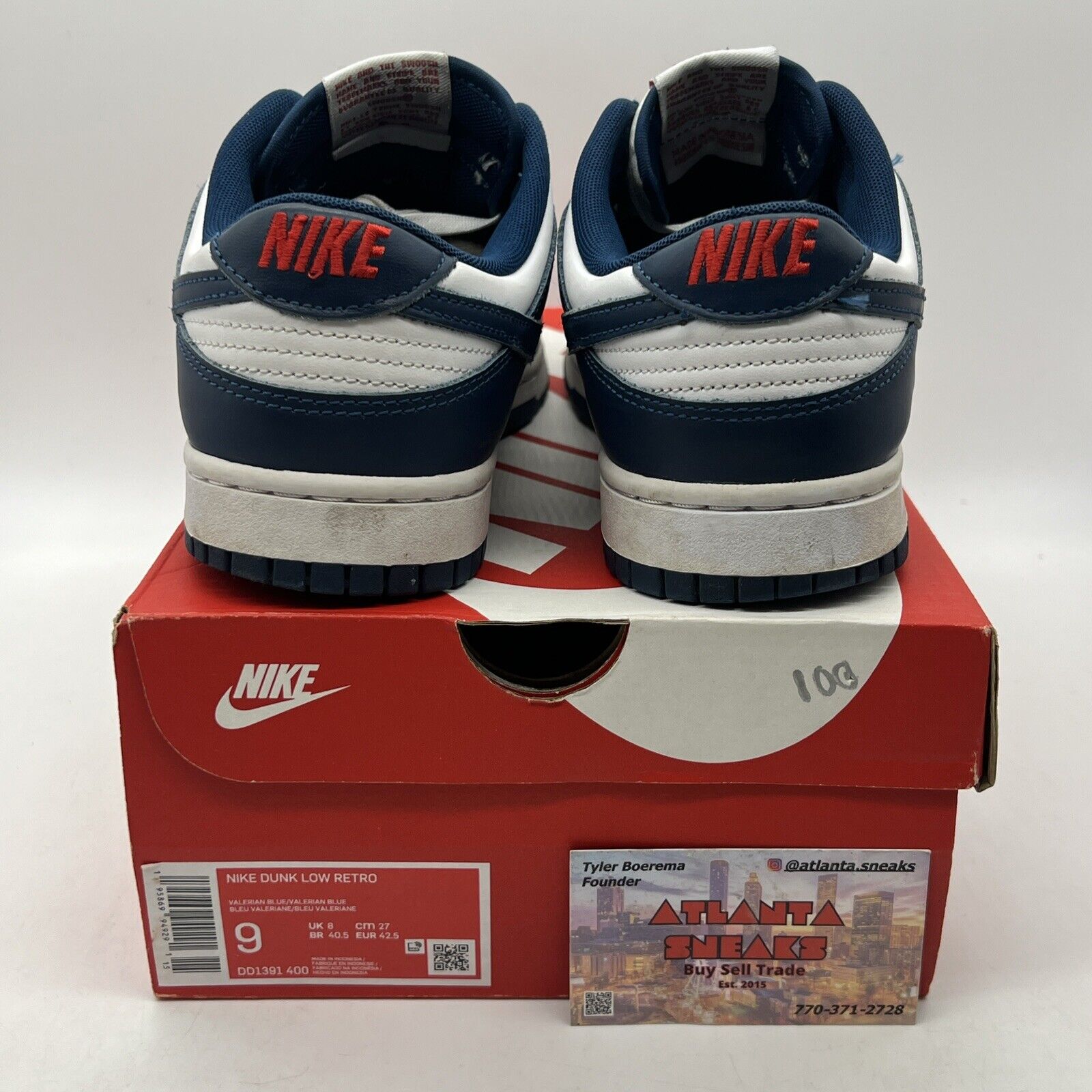 Size 9 - Nike Dunk Low Velarian Blue/White Leather (DD1391-400)