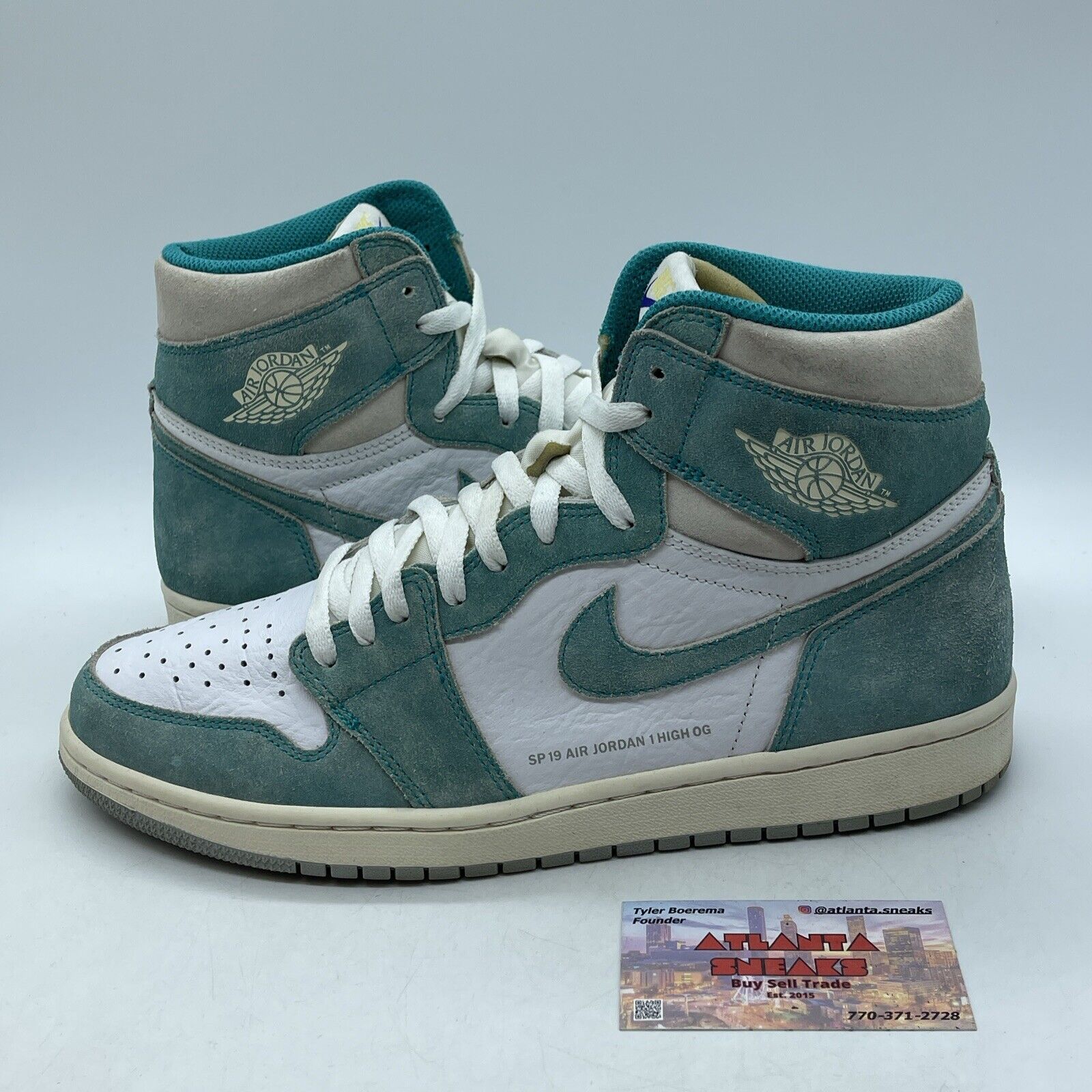 Size 11 - Jordan 1 Retro OG High Turbo Green Suede Leather White (555088-311)