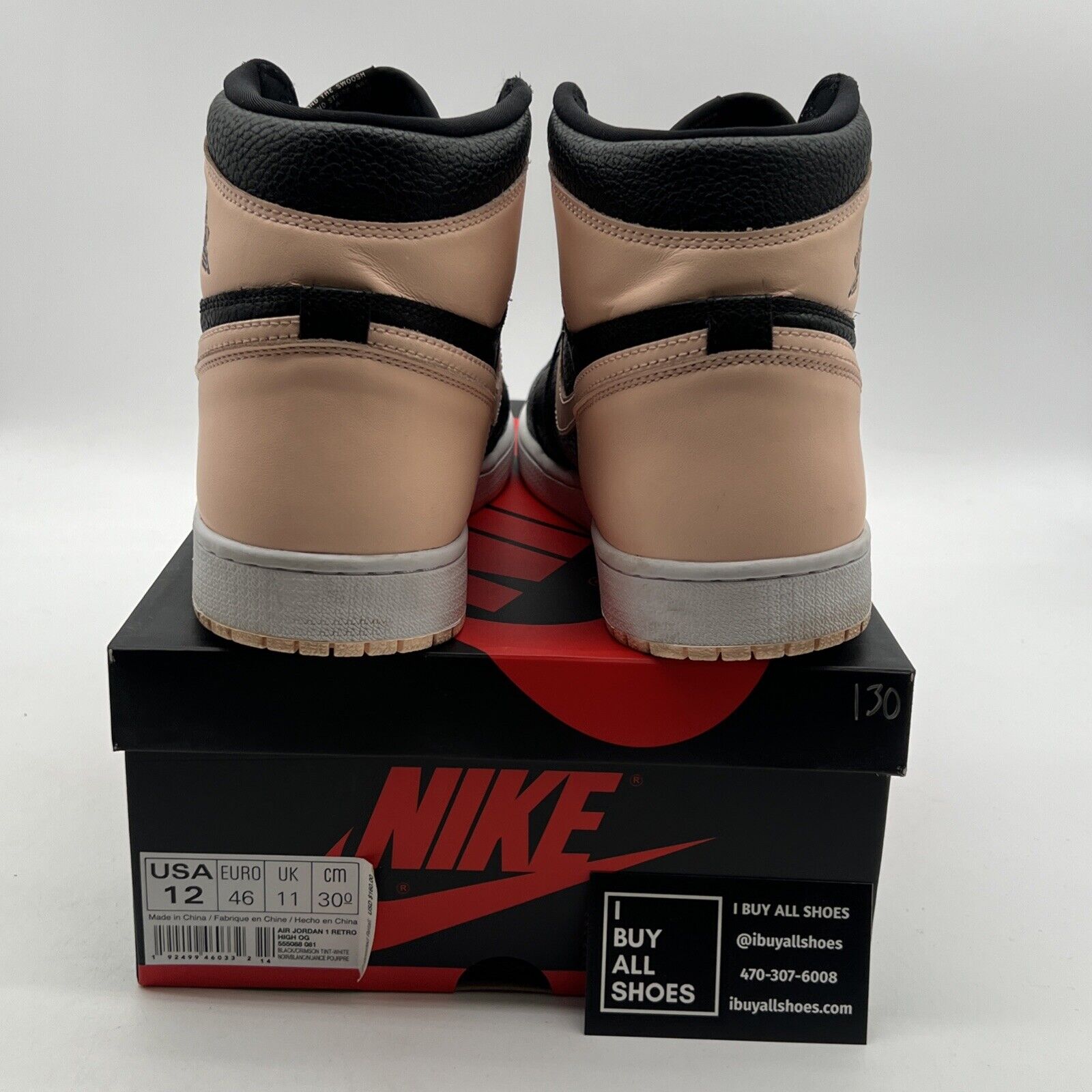 Size 12 - Air Jordan 1 Retro OG High Crimson Tint (555088-081)