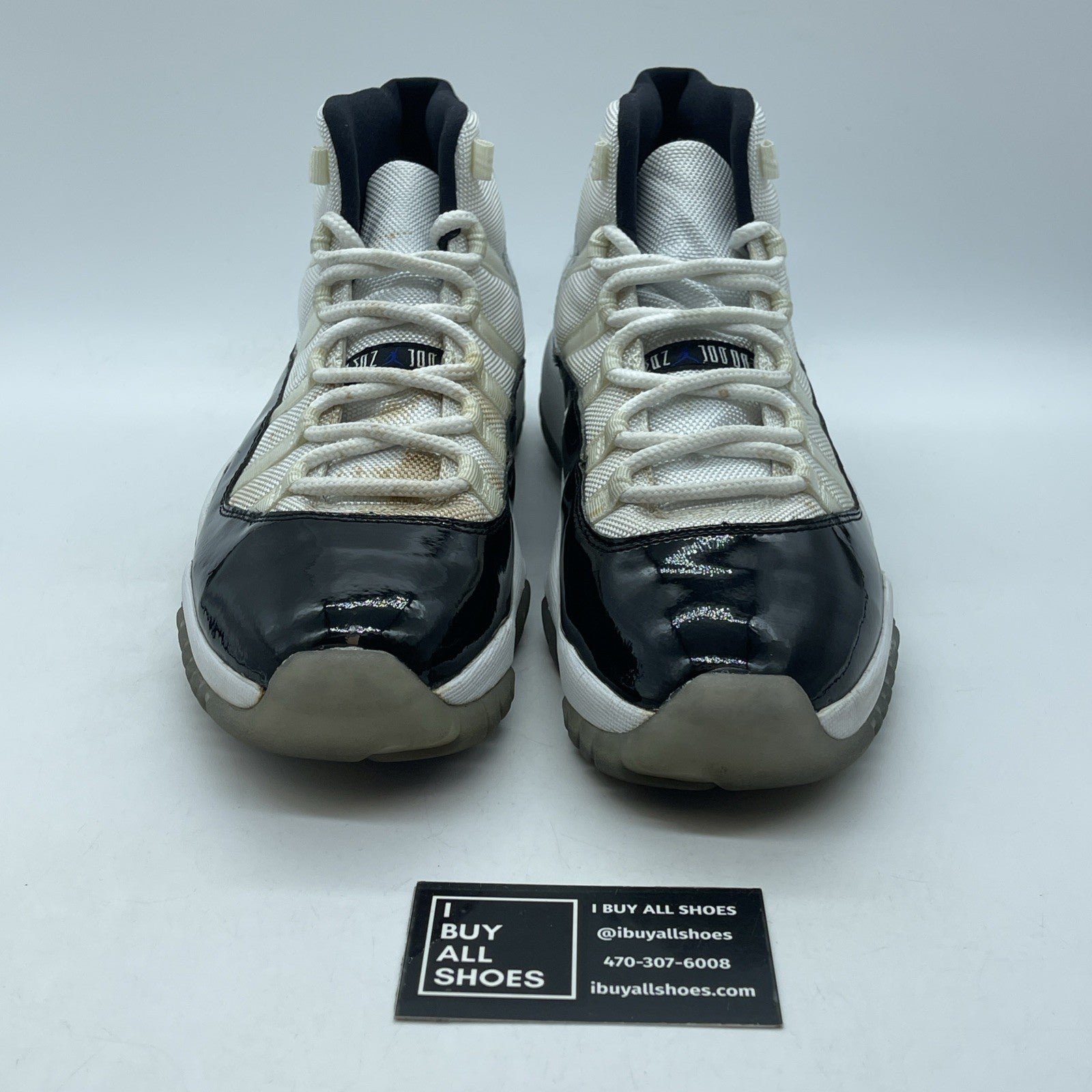 Size 9.5 - Jordan 11 Retro Concord White Black Leather Suede (378037-107)
