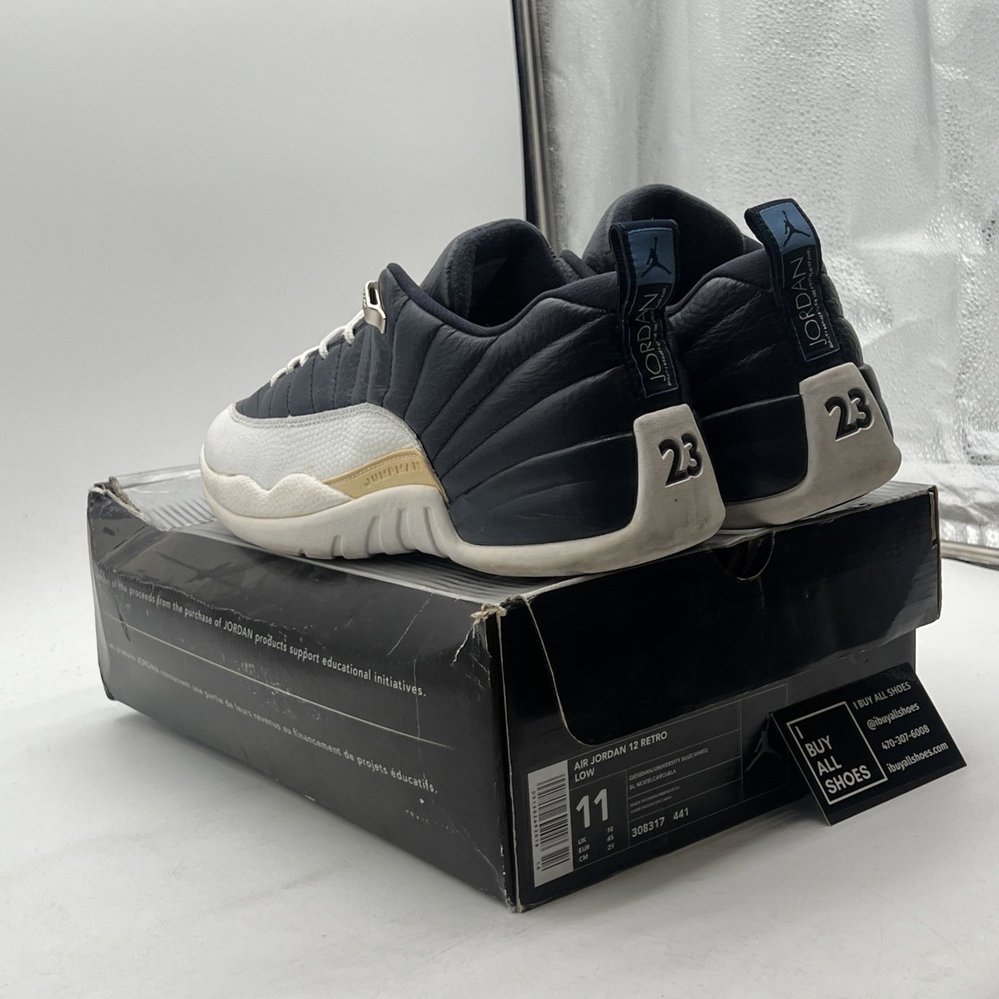 Size 11 - Air Jordan 12 Retro 2004 Low Obsidian (308317-441)