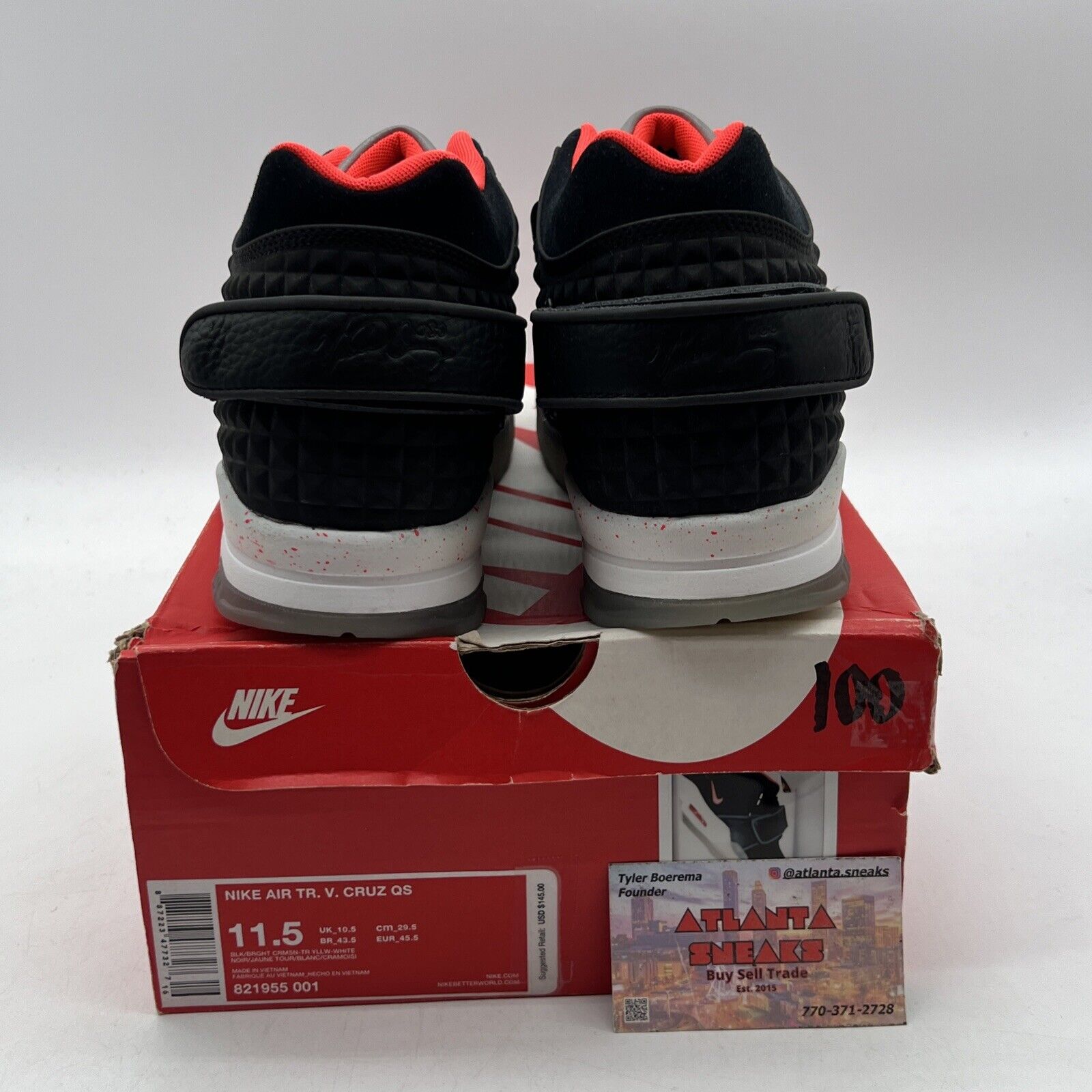 Size 11.5 - Nike Air Trainer Cruz Memory of Mike White Black Orange (821955-001)