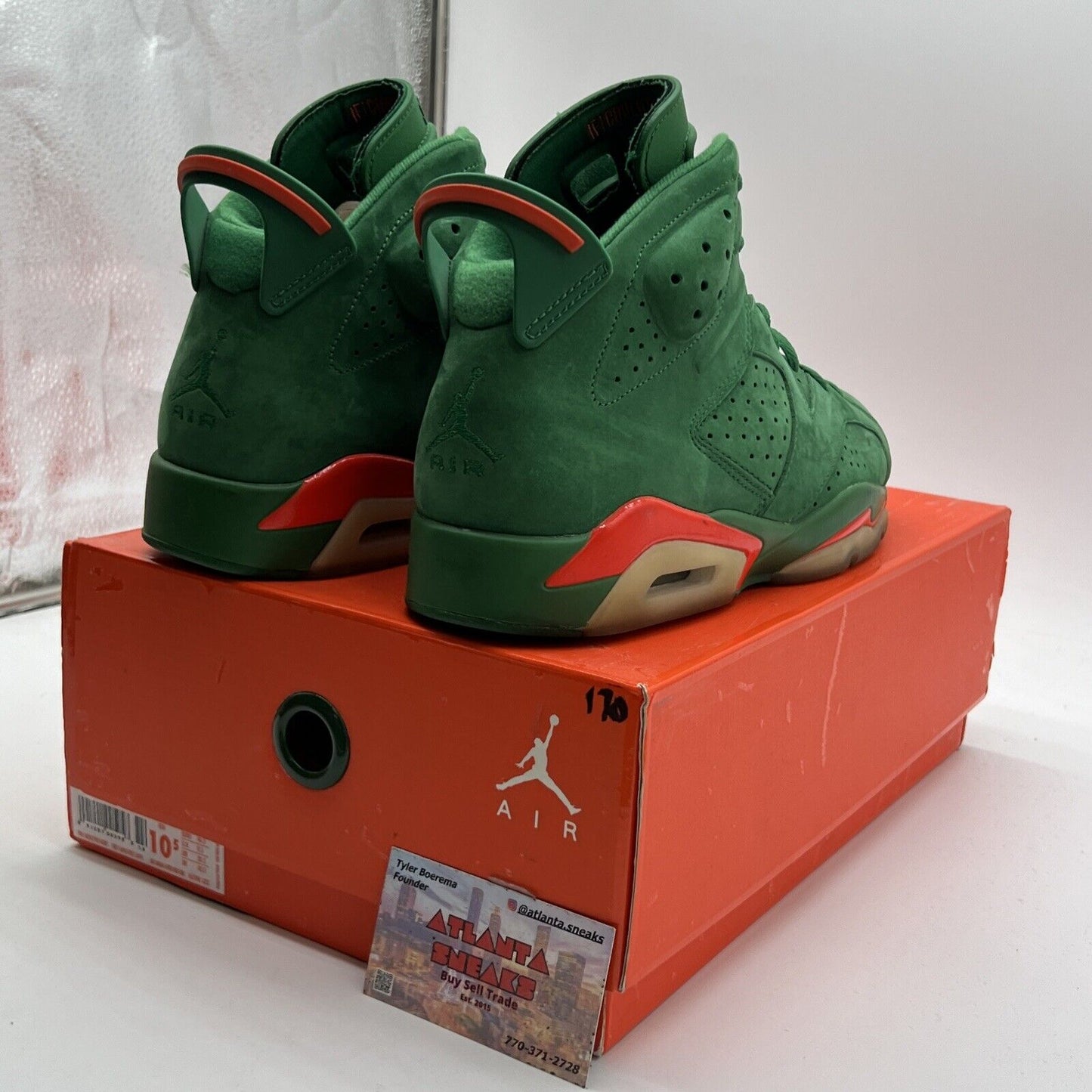 Size 10.5 - Air Jordan 6 Retro NRG Green Suede Gatorade (AJ5986-335)