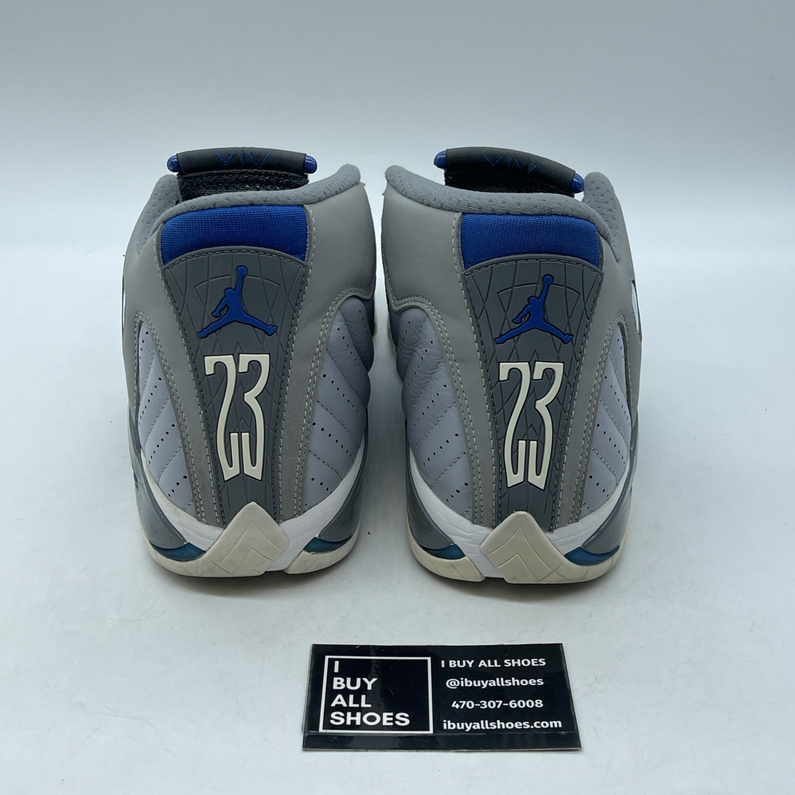 Size 10.5 - Air Jordan 14 Retro Wolf Grey Blue Suede Leather (487471-004)