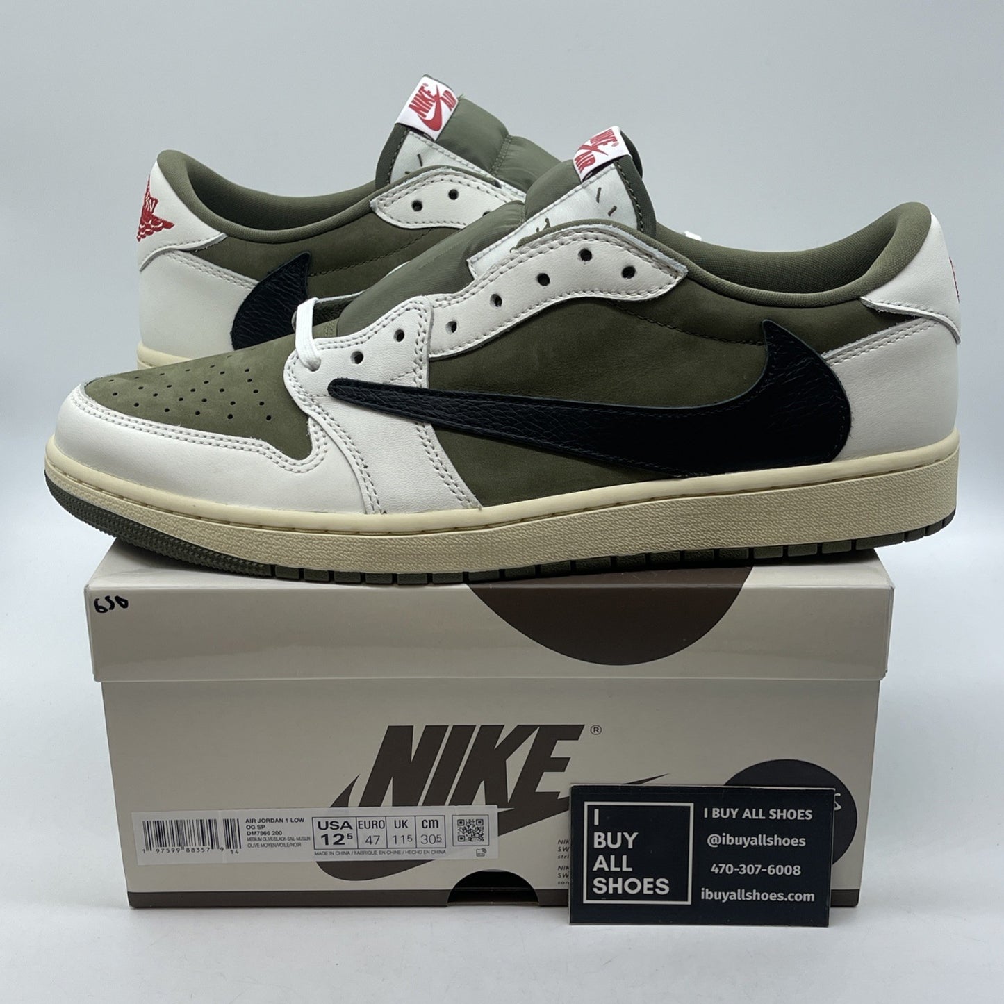 Size 12.5 - Travis Scott x Air Jordan 1 Retro OG SP Low Reverse Olive Suede