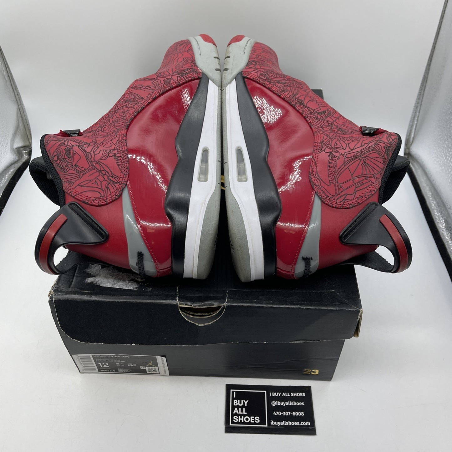 Size 12 - Jordan Dub Zero Toro Bravo Red Grey Black Leather (311046-600)