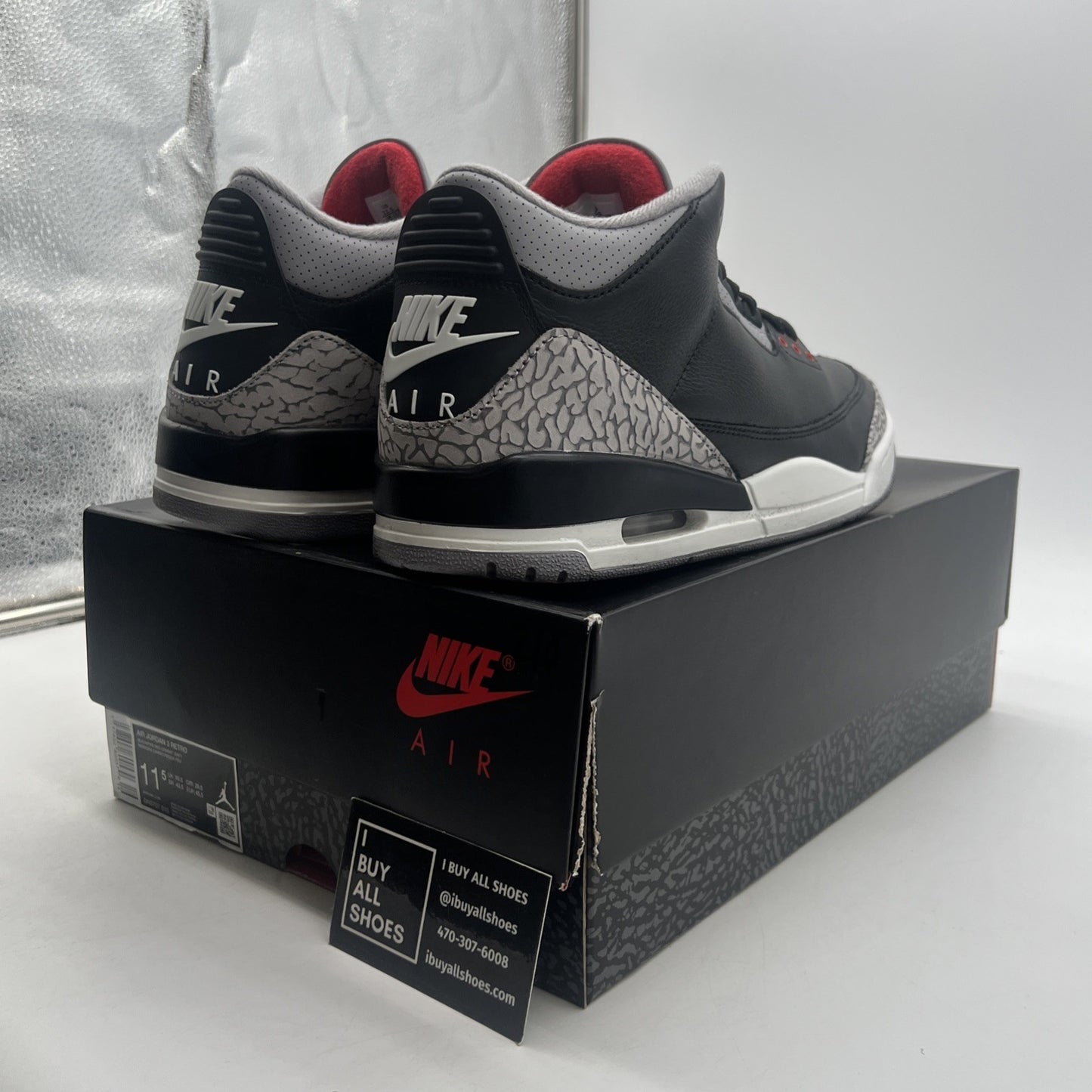 Size 11.5 - Air Jordan 3 Retro OG 2024 Black Cement (DN3707-010)