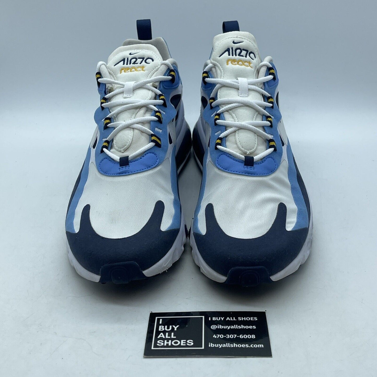 Size 12 - Nike Air Max 270 React Midnight Navy Blue White Suede (CT1264-104)
