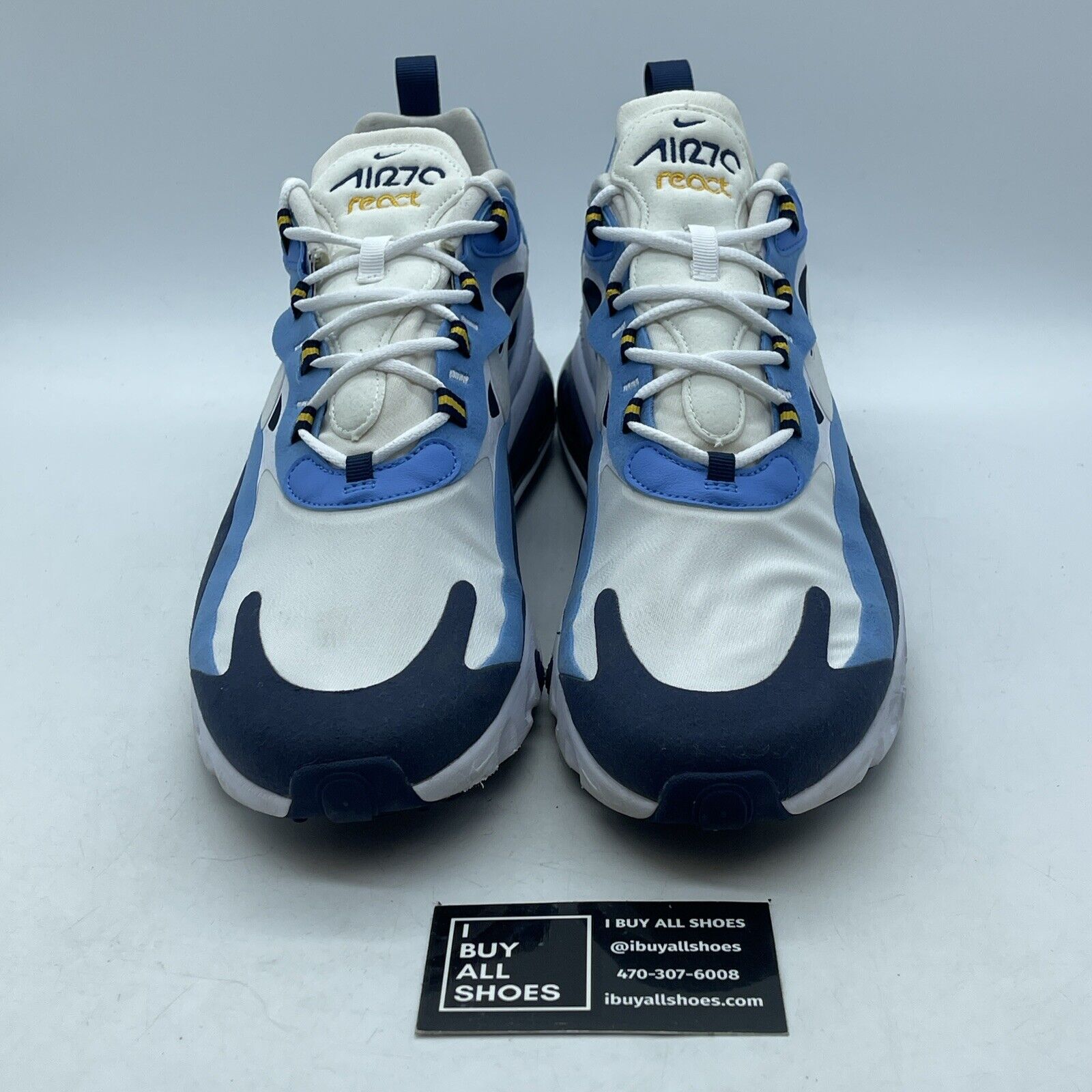 Size 12 - Nike Air Max 270 React Midnight Navy Blue White Suede (CT1264-104)