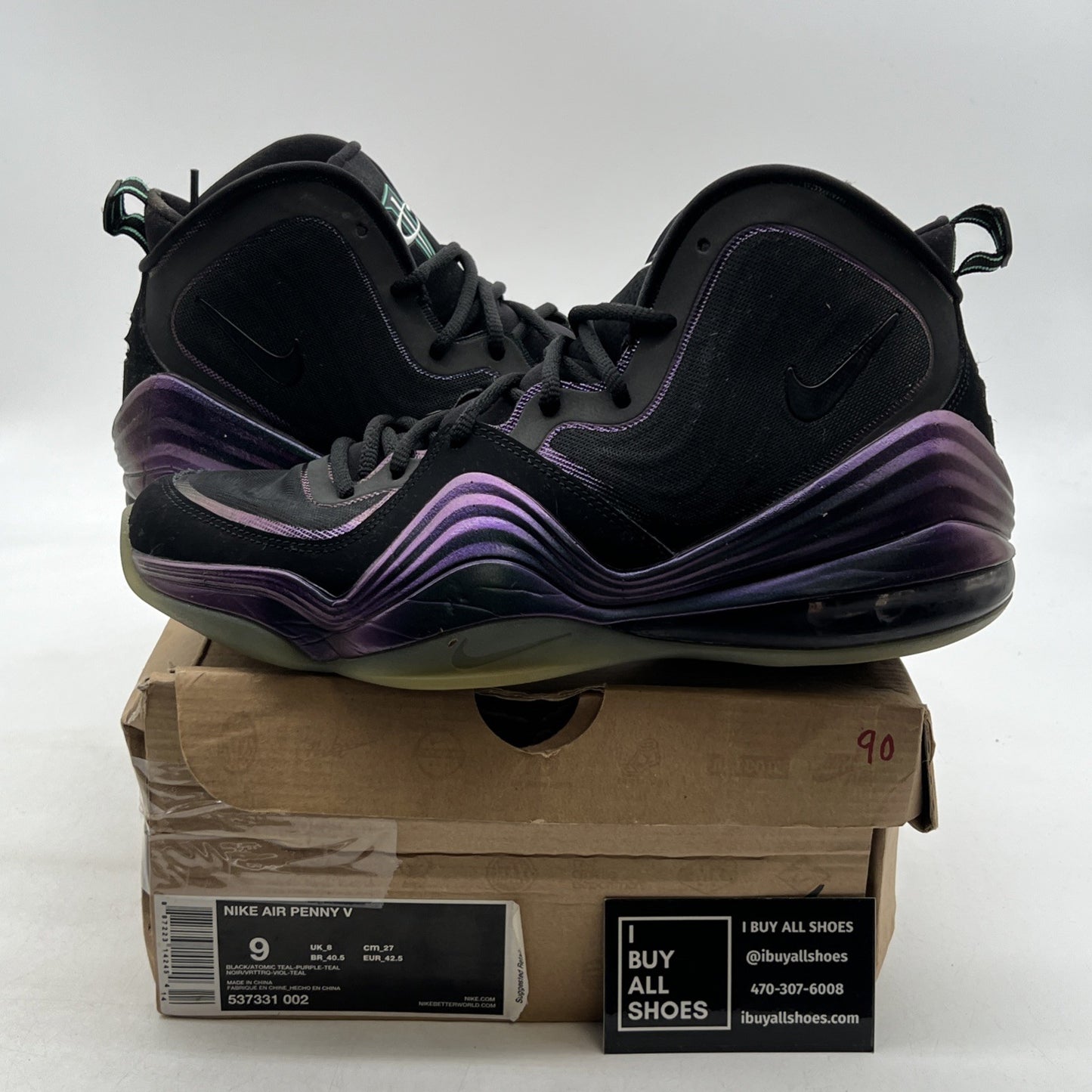 Size 9 - Nike Air Penny 5 Invisibility Cloak (537331-002)