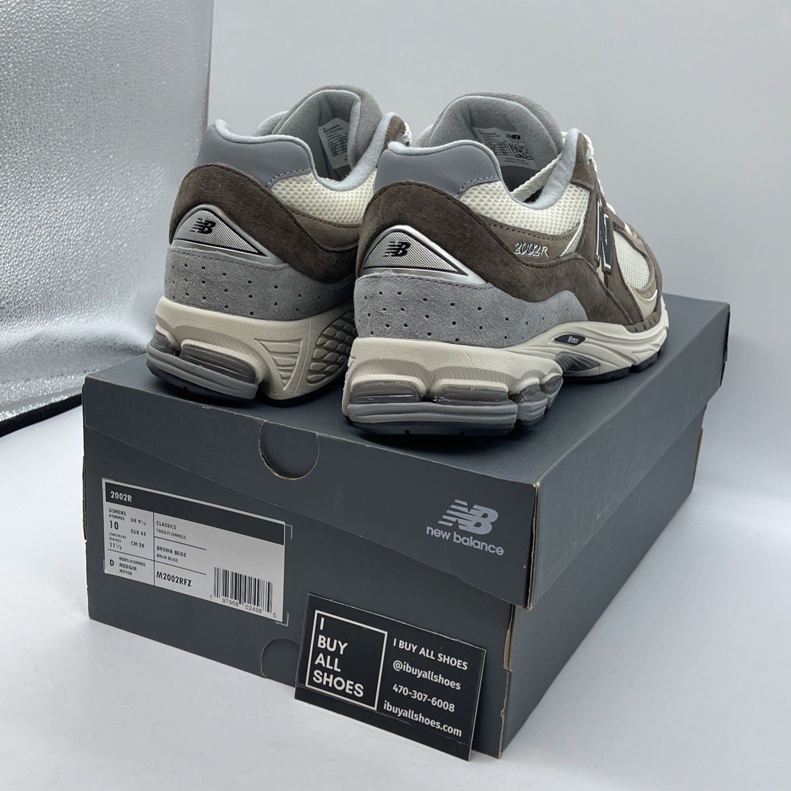 Size 10 - New Balance 2002R Emerging Brown Pack Grey Suede Leather  (M2002RFZ)