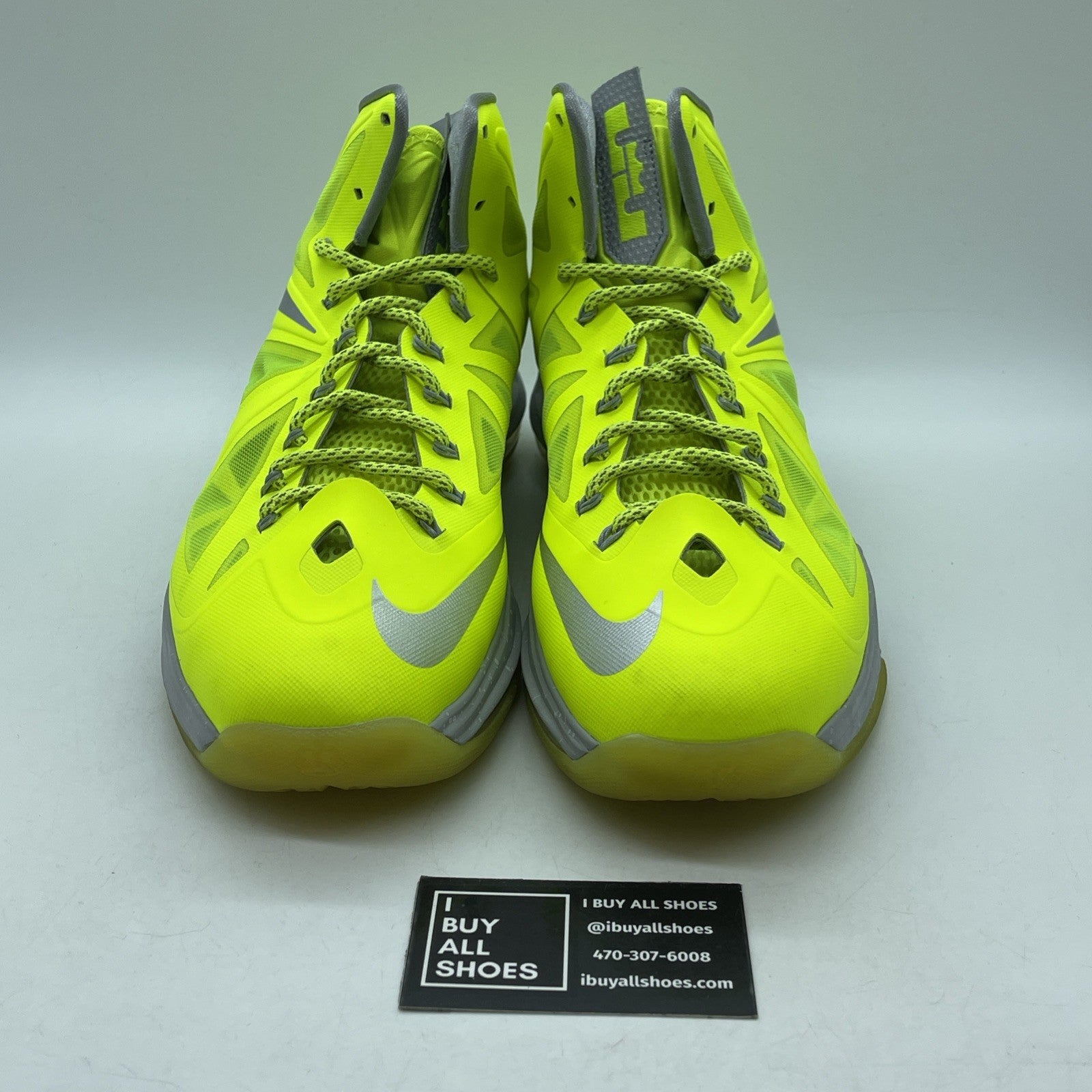 Size 11 - Nike LeBron 10 Volt Grey Leather  (541100-700)