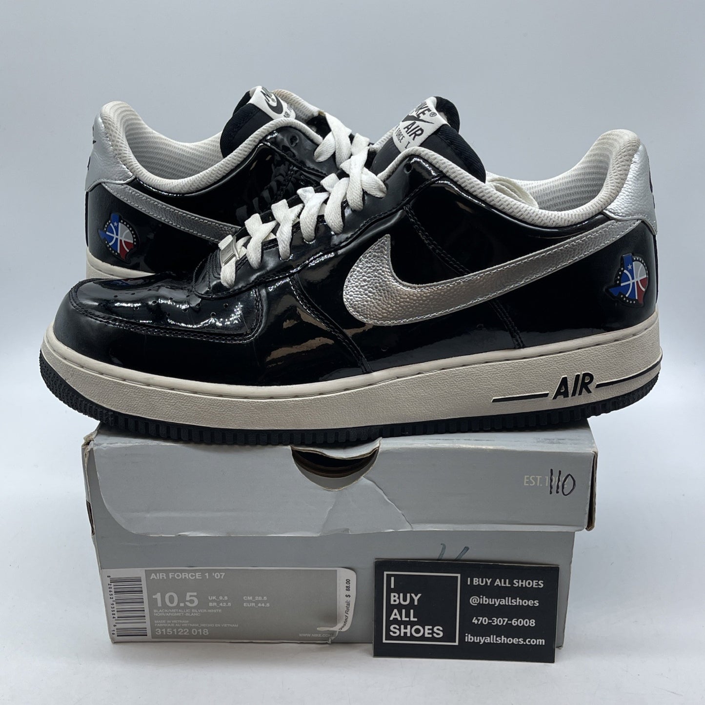 Size 10.5 - Nike Air Force 1 '07 All-Star 2011 Dallas Leather (315122-018)
