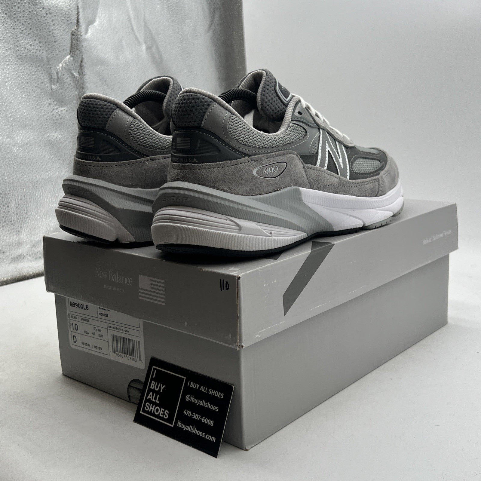 Size 10 - New Balance 990v6 Made in USA Castlerock (M990GL6)