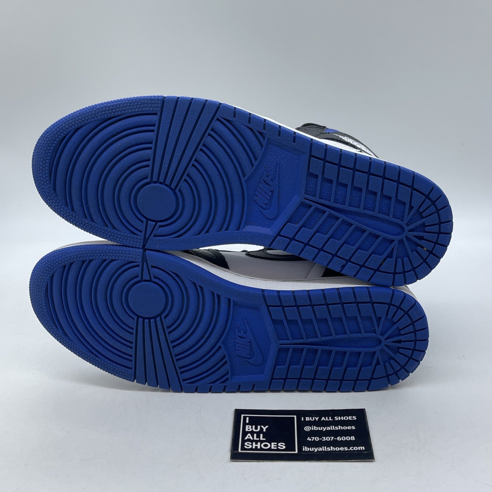 Size 8 - Jordan 1 Retro OG High Royal Toe Black Blue Leather (555088-041)