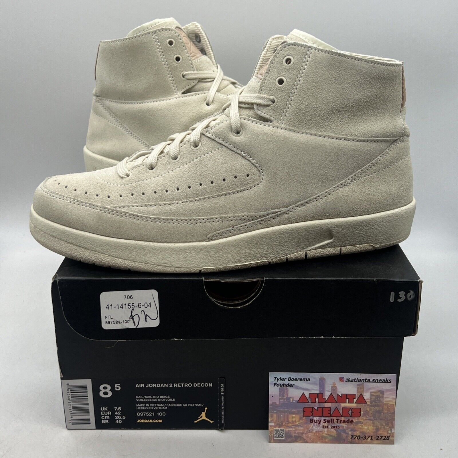 Size 8.5 - Air Jordan 2 Retro Deconstructed Sail (897521-100)