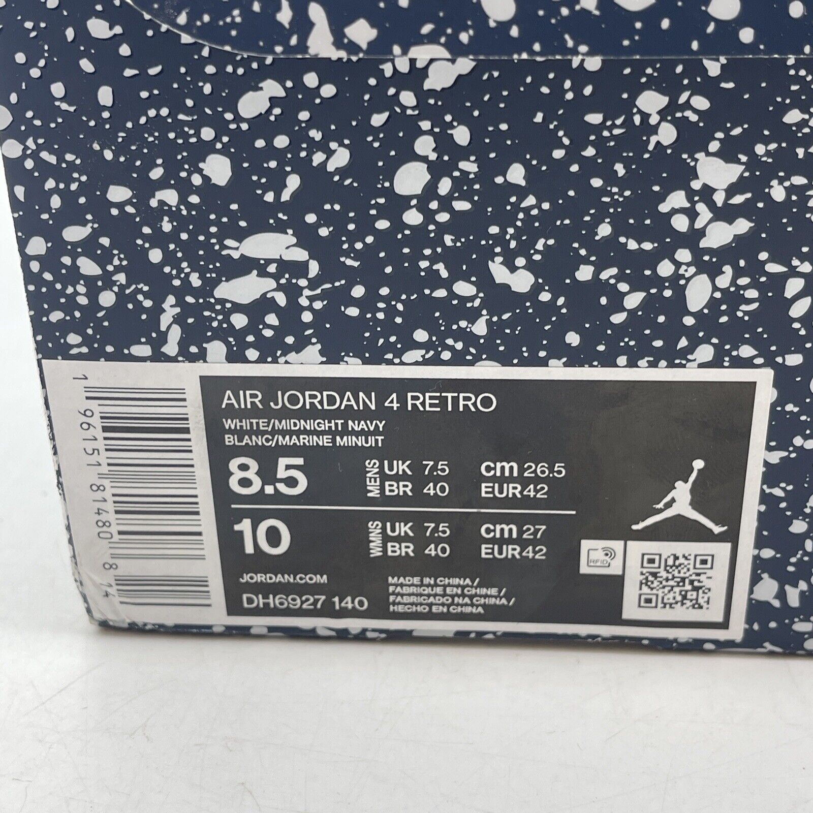 Size 8.5 - Jordan 4 Retro Mid Midnight Navy White Grey Leather (DH6927-140)