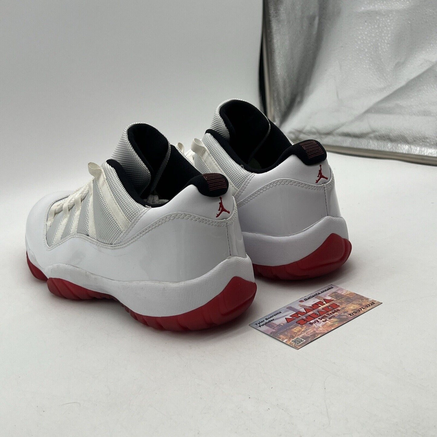 Size 11.5 - Air Jordan 11 Retro Low Cherry Bottom White Leather Red (528895-101)