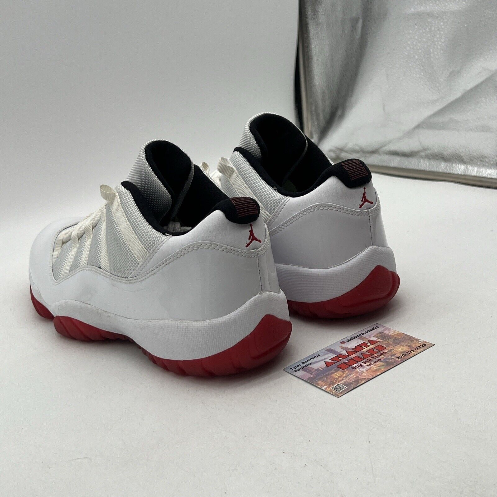 Size 11.5 - Air Jordan 11 Retro Low Cherry Bottom White Leather Red (528895-101)