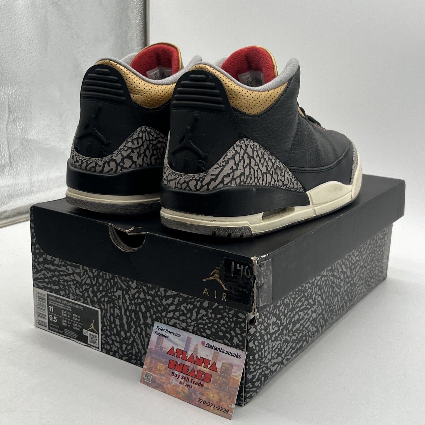 Size 11 - Jordan 3 Retro Mid Black Gold W White Red (CK9246-067)