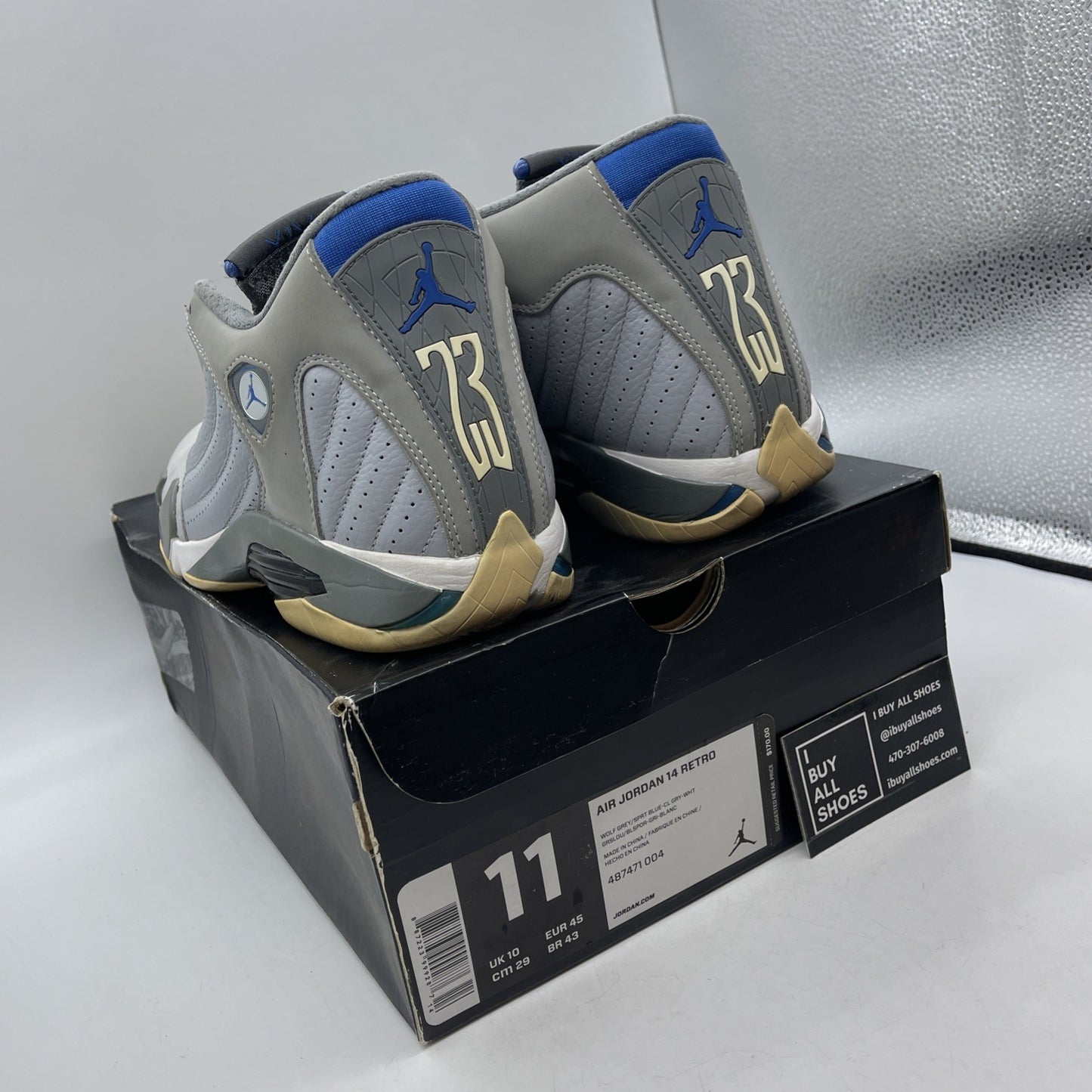 Size 11 - Air Jordan 14 Retro Wolf Grey (487471-004)