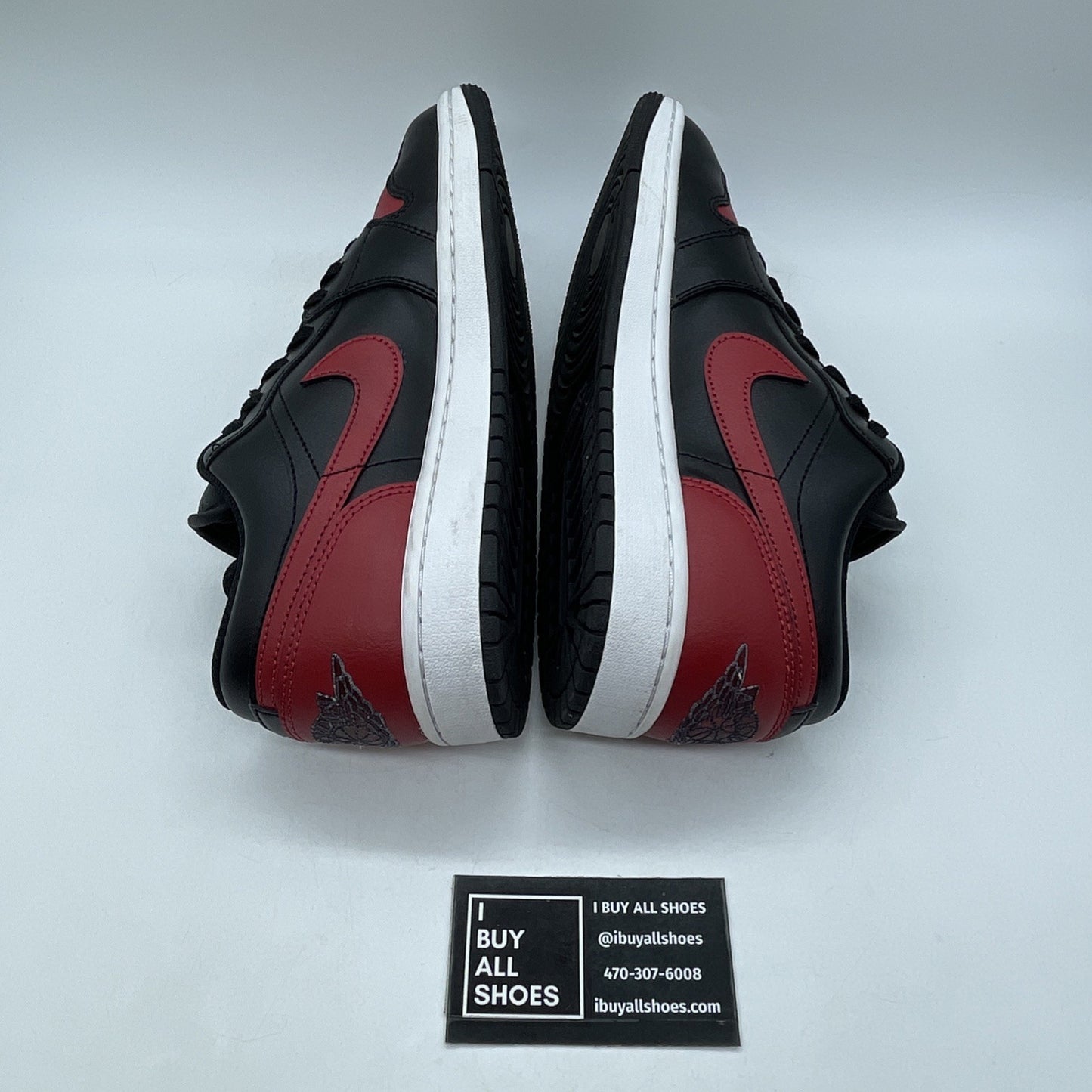Size 9 - Air Jordan 1 Low Bred Red Black Leather (553558-067)