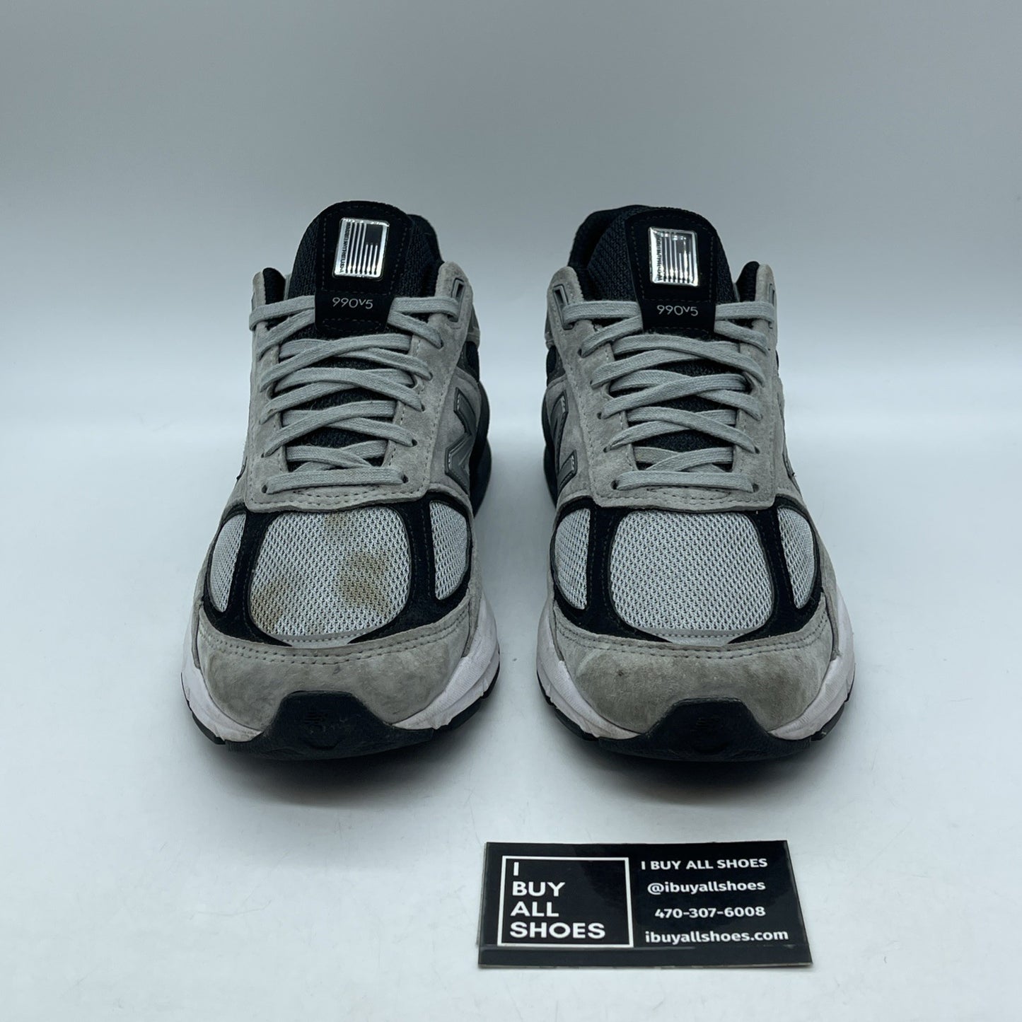 Size 9 - New Balance 990v5 Made In USA Black Grey Suede Leather (M990GB5)