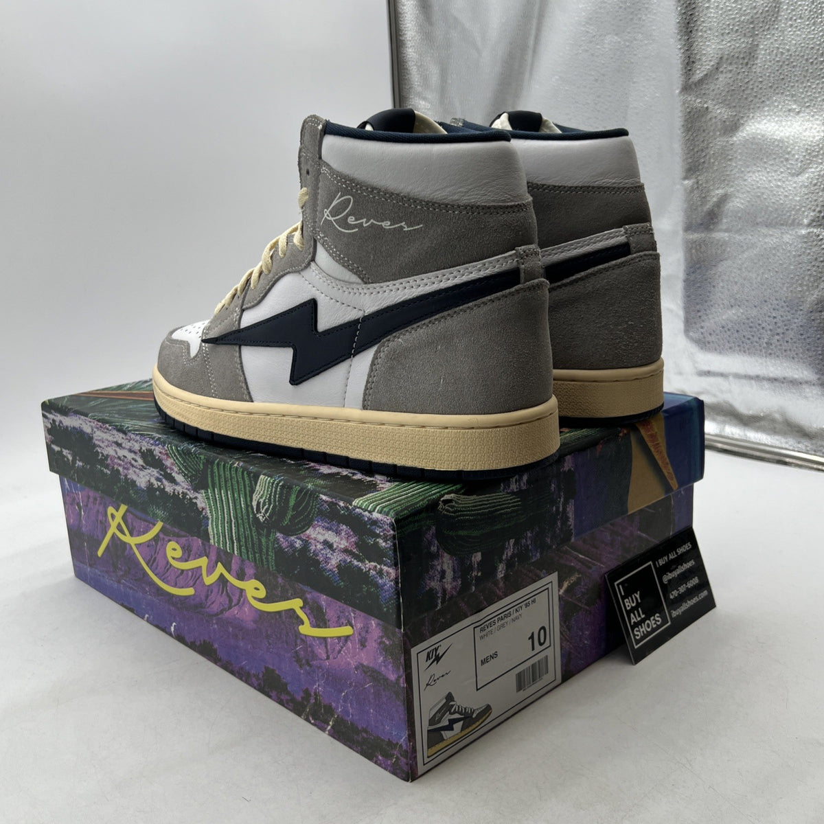 Size 10 - REVES PARIS / KIY 85 Hi WHITE/GREY/NAVY