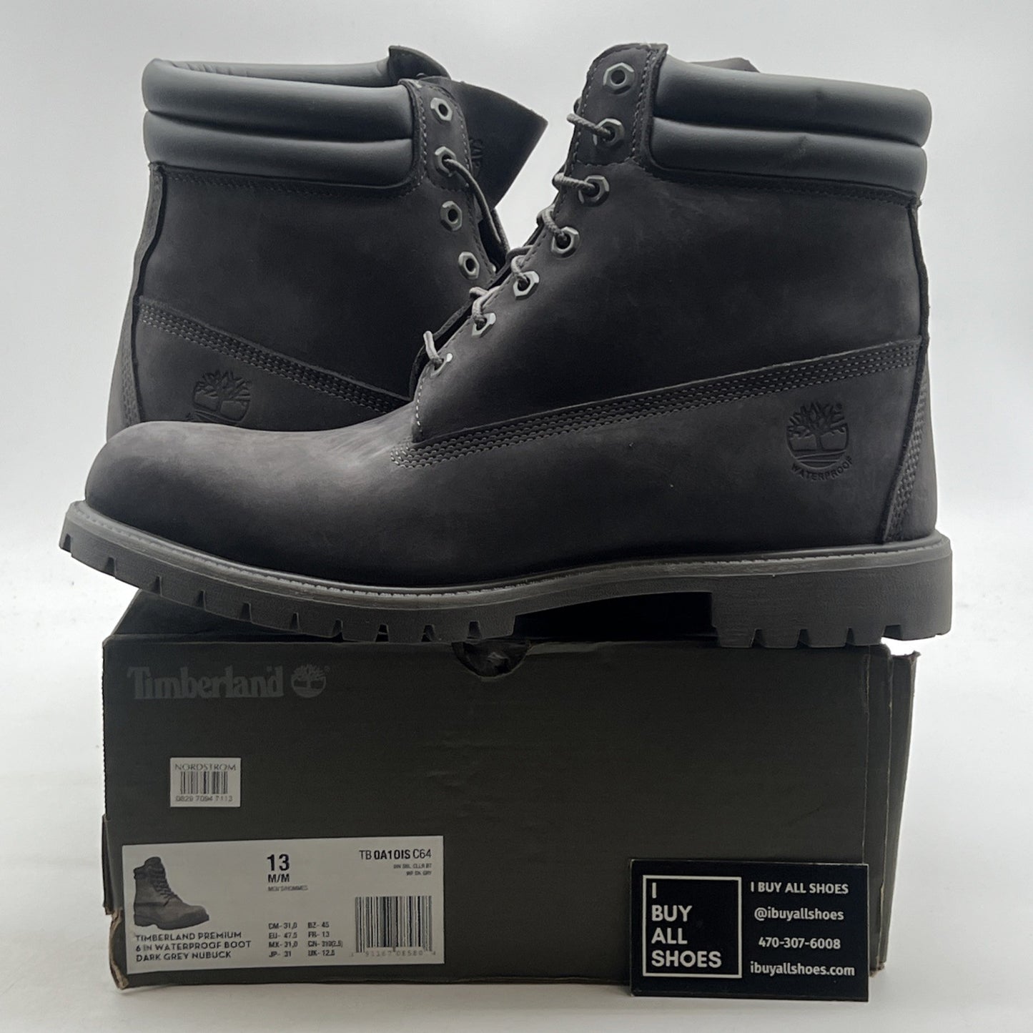 Size 13 - Timberland 6 Inch Premium Dark Gray/Black Mens Boot (TB-0A10IS-C64)