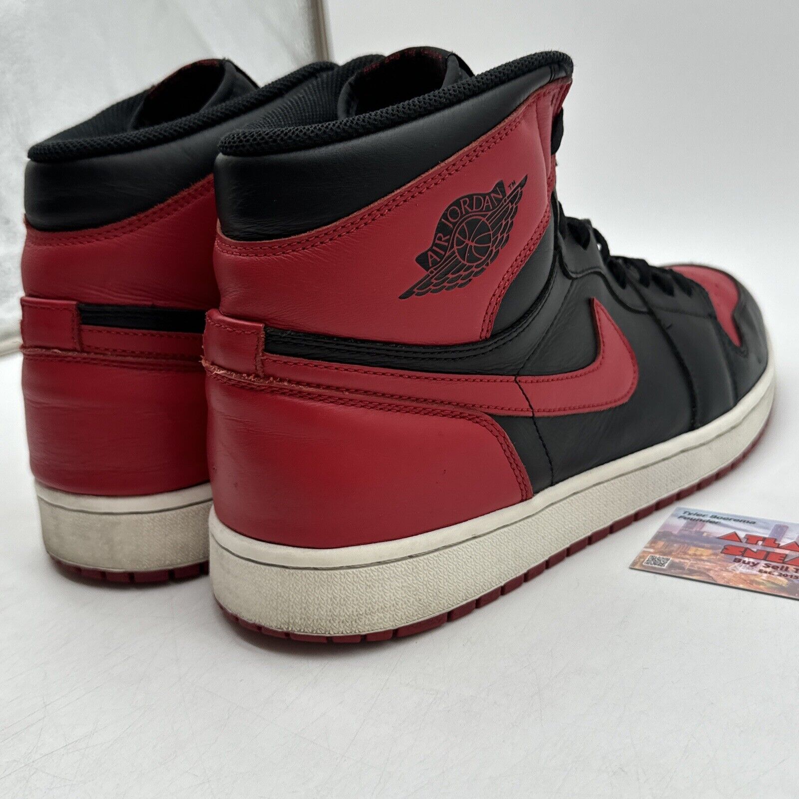 Size 13 - Air Jordan 1 Retro OG 2013 Bred Black Red Leather Cream Sole Stars Mj