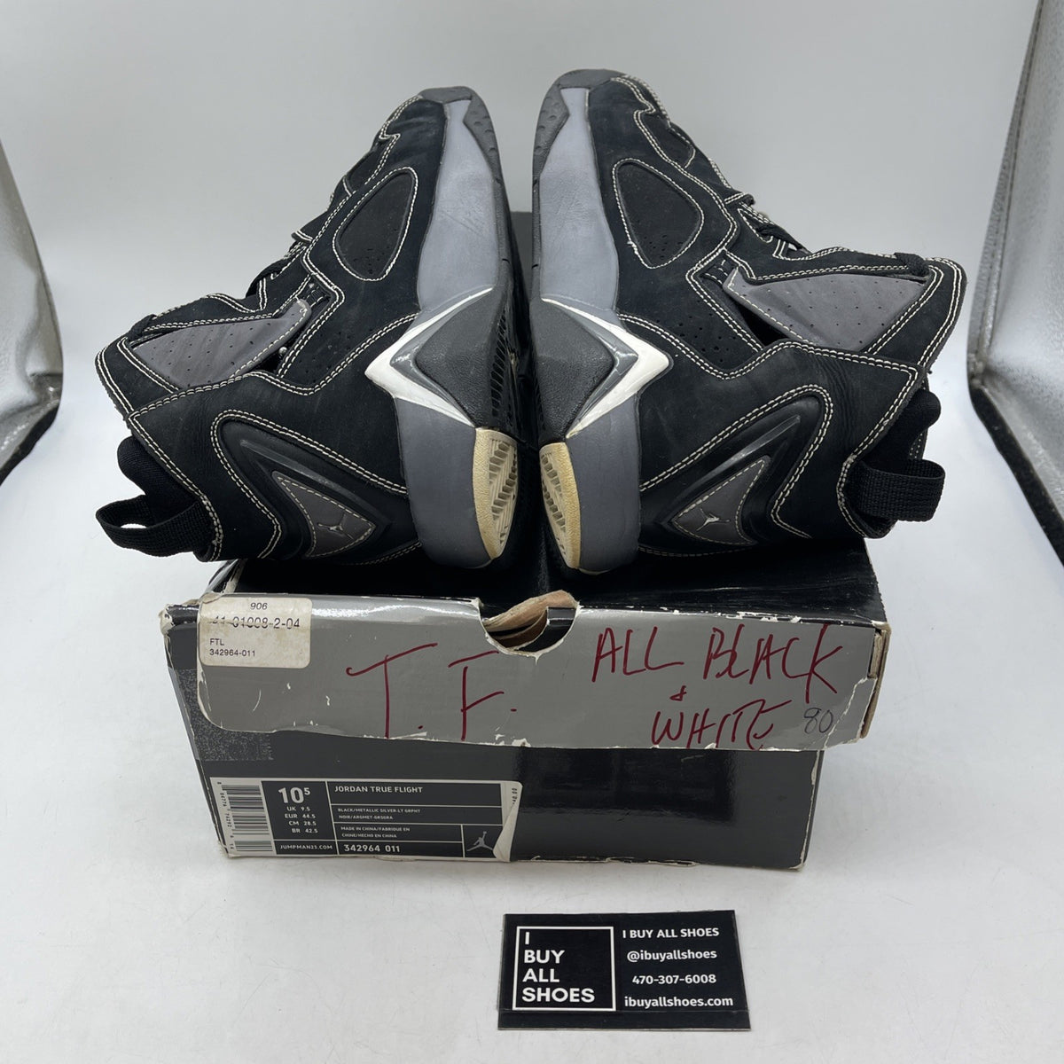 Size 10.5 - Air Jordan True Flight Black (342964-011)