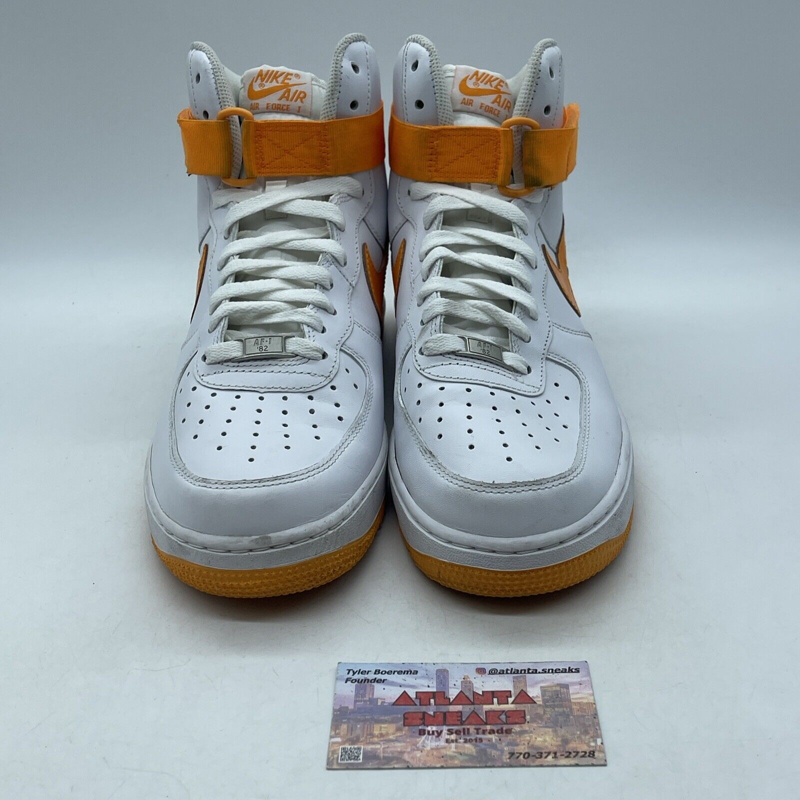 Size 9 - Air Force 1 High White Vivid Orange White Leather (315121-180)